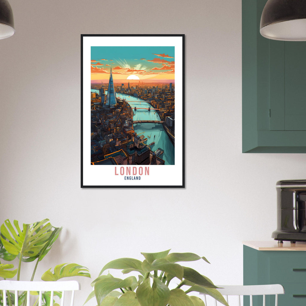 River Thames London Travel Print London Home Decor London Cityscape England Wall Hanging London Artwork Gift London Travel Poster Artwork