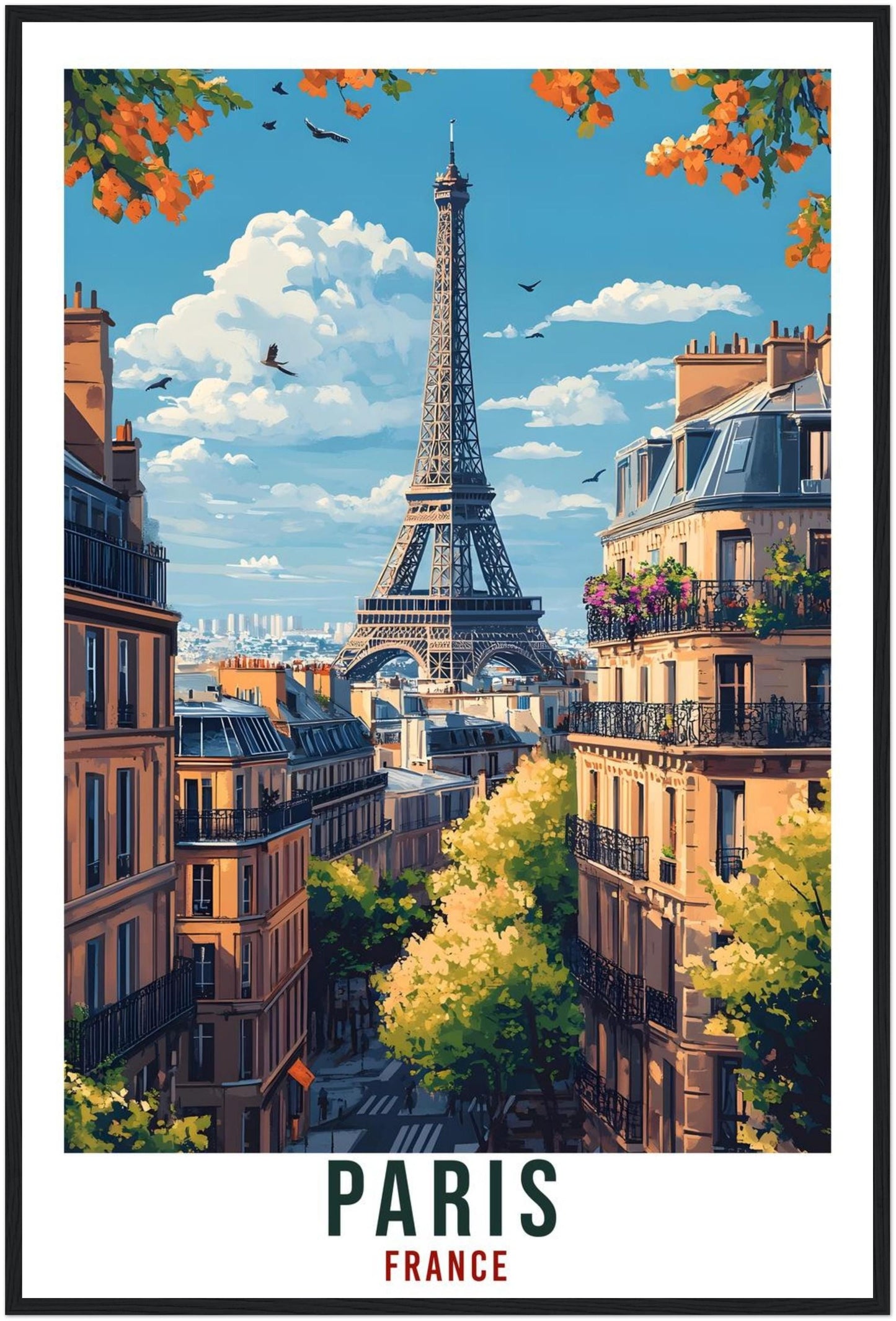 Paris Travel Print Eiffel Tower France Home Decor Paris Wall Art Gift Wall Hanging Art Lover Paris France Artwork Travel Poster Travel Art
