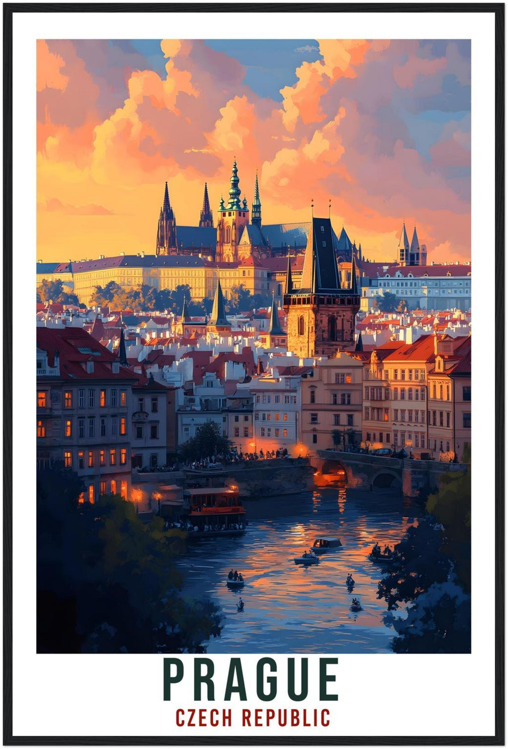 Prague Travel Print Czechia Home Decor Prague Wall Art Gift Wall Hanging Art Lover Prague Czech Republic Artwork Travel Poster Travel Art