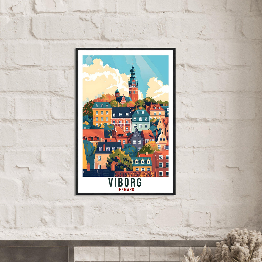 Viborg Travel Print Denmark Wall Art Wall Hanging Home Living Décor Viborg Gift Art Lovers Gift Denmark Artwork Gift Danish Travel Poster