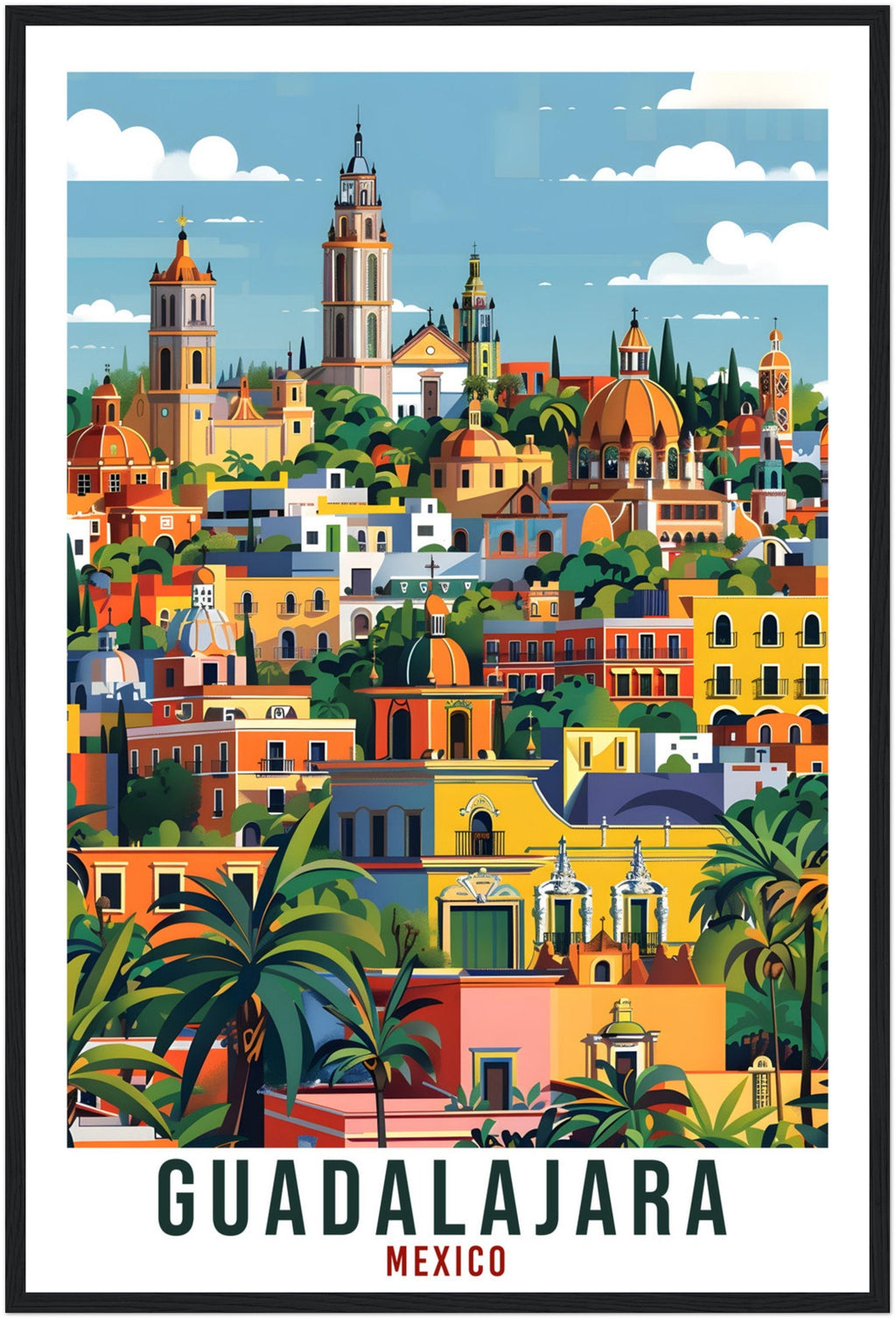 Guadalajara Mexico Travel Print Mexico Wall Art Wall Hanging Home Décor Guadalajara Gift Mexico Artwork Gift South America Travel Poster