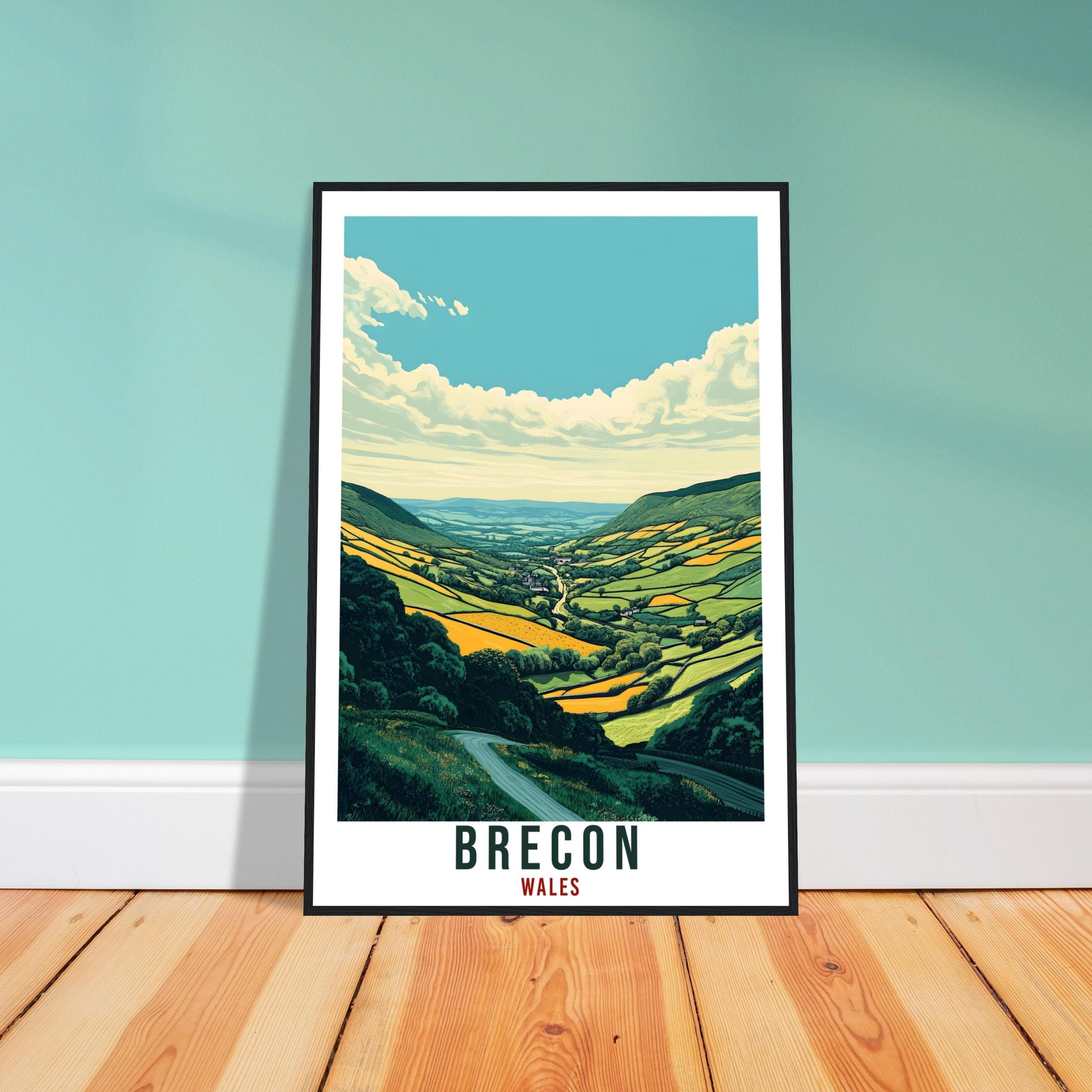 Brecon Travel Print Wales Home Decor Brecon Wall Art Wall Hanging Art Lover Wales Artwork Travel Poster Brecon Beacons Wales Travel Art