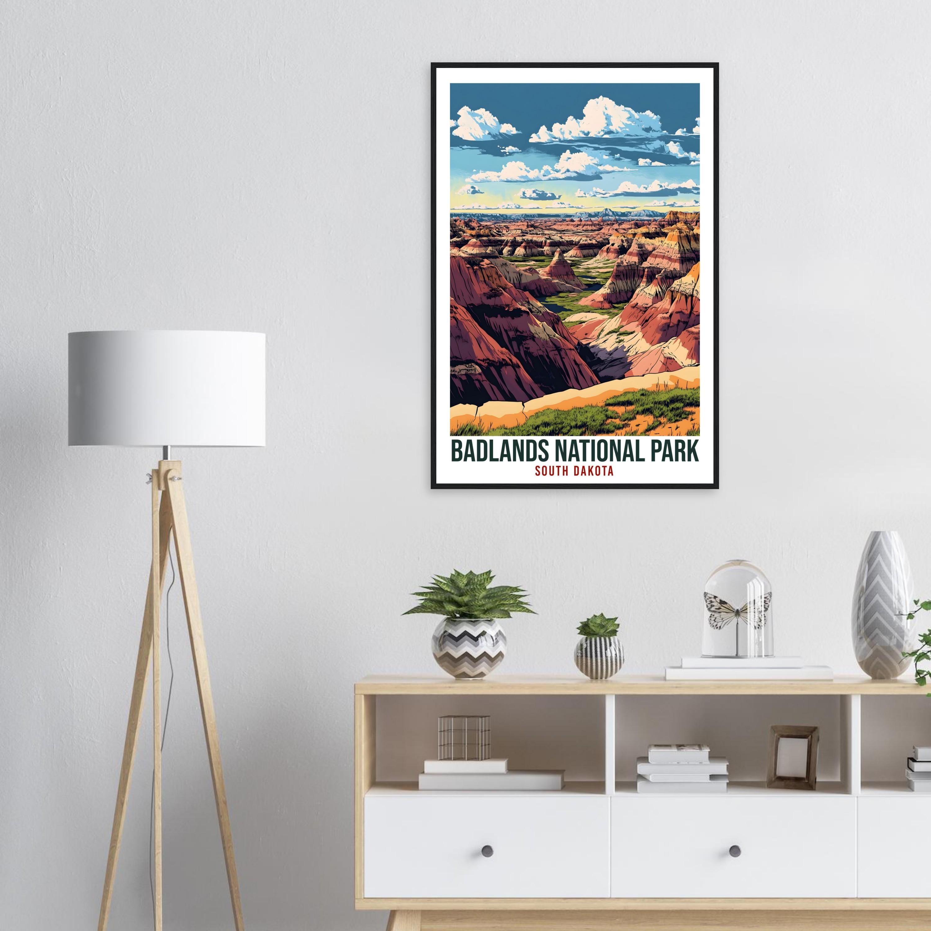 Badlands National Park South Dakota USA Travel Print Wall Art Wall Hanging Home Décor Badlands Gift Travel Art USA  Artwork Travel Poster