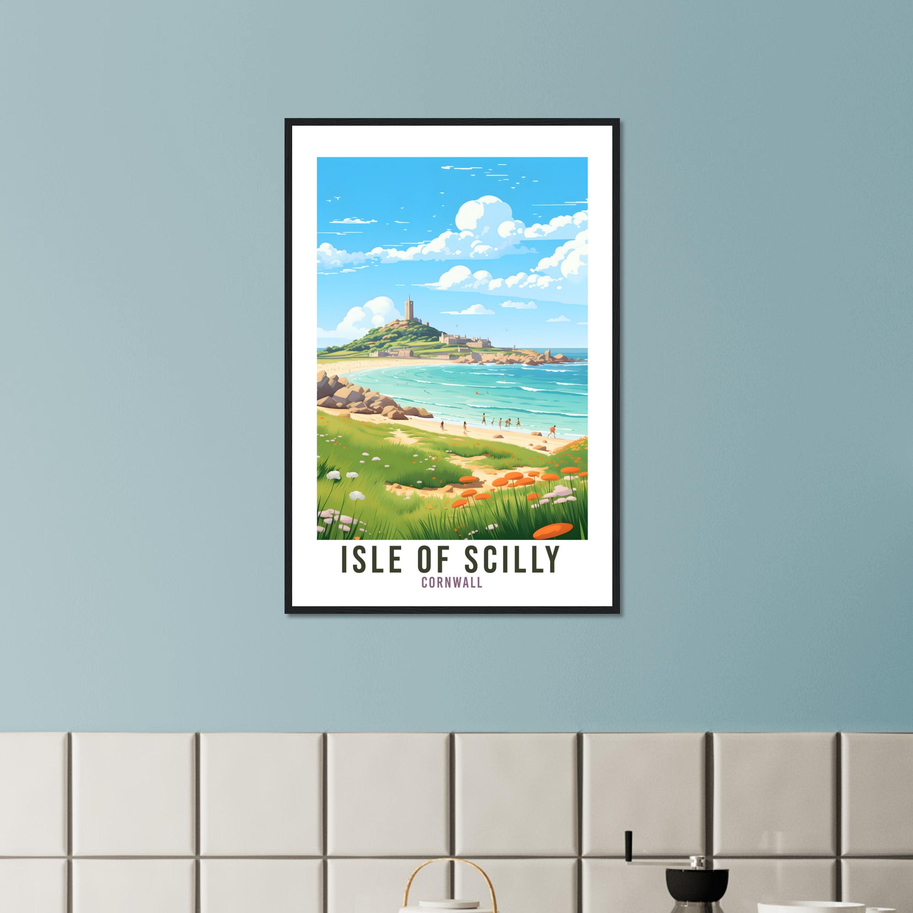 Isle Of Scilly Travel Print Lake District Home Decor Isle Of Scilly Cornwall England Nature Wall Art Cornwall Artwork Gift Travel Poster