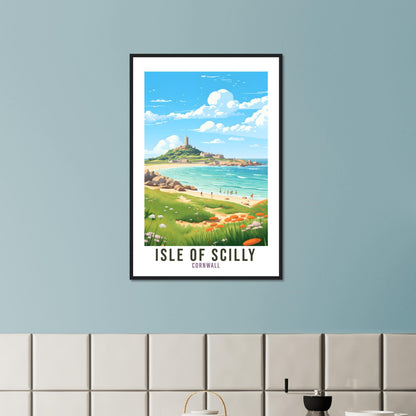 Isle Of Scilly Travel Print Lake District Home Decor Isle Of Scilly Cornwall England Nature Wall Art Cornwall Artwork Gift Travel Poster