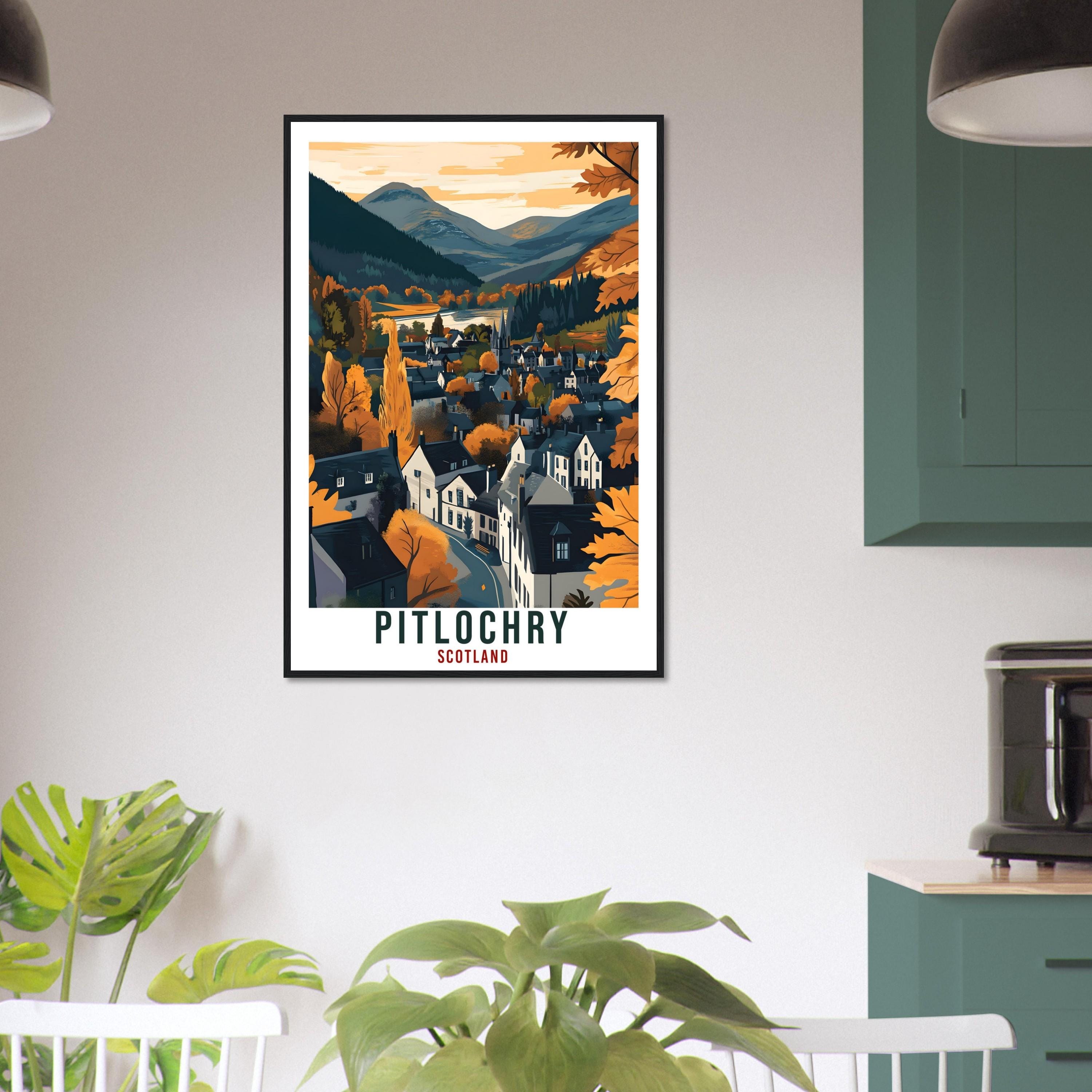 Pitlochry Travel Print Scotland Home Decor Pitlochry Wall Art Wall Hanging Art Lover Scotland Artwork Travel Poster Pitlochry Travel Art