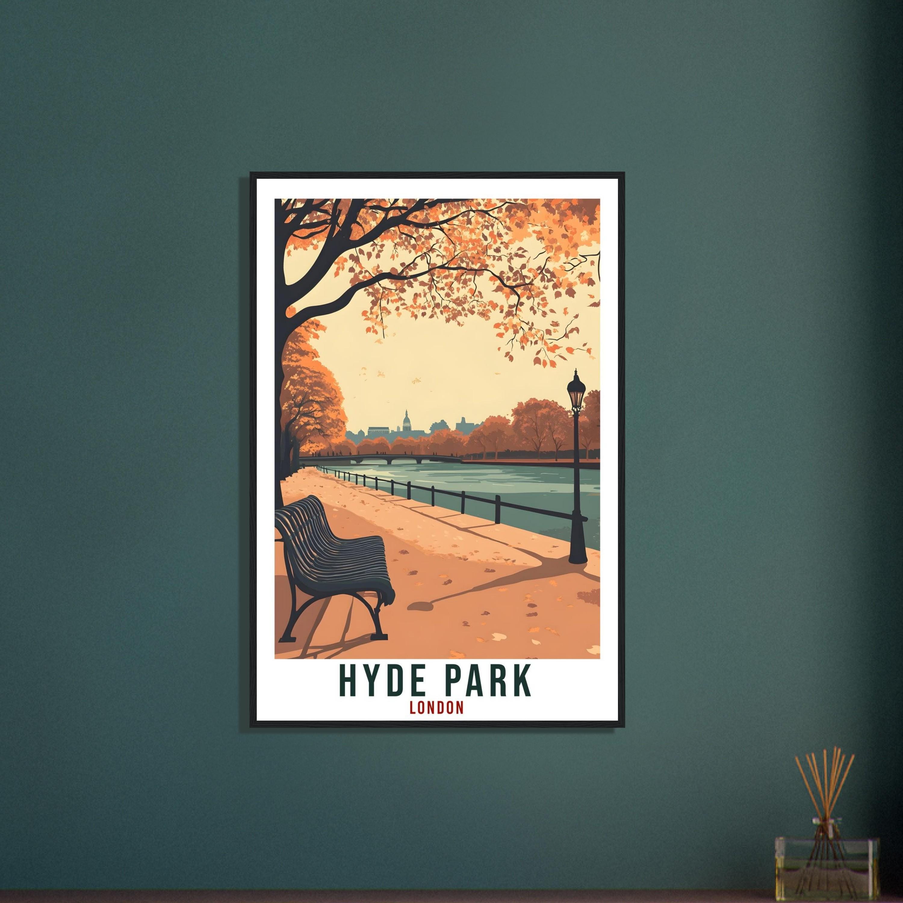 Hyde Park London Travel Print England Decor London Park Wall Art Gift Wall Hanging Art Lover Hyde Park England Artwork Travel Poster UK Art