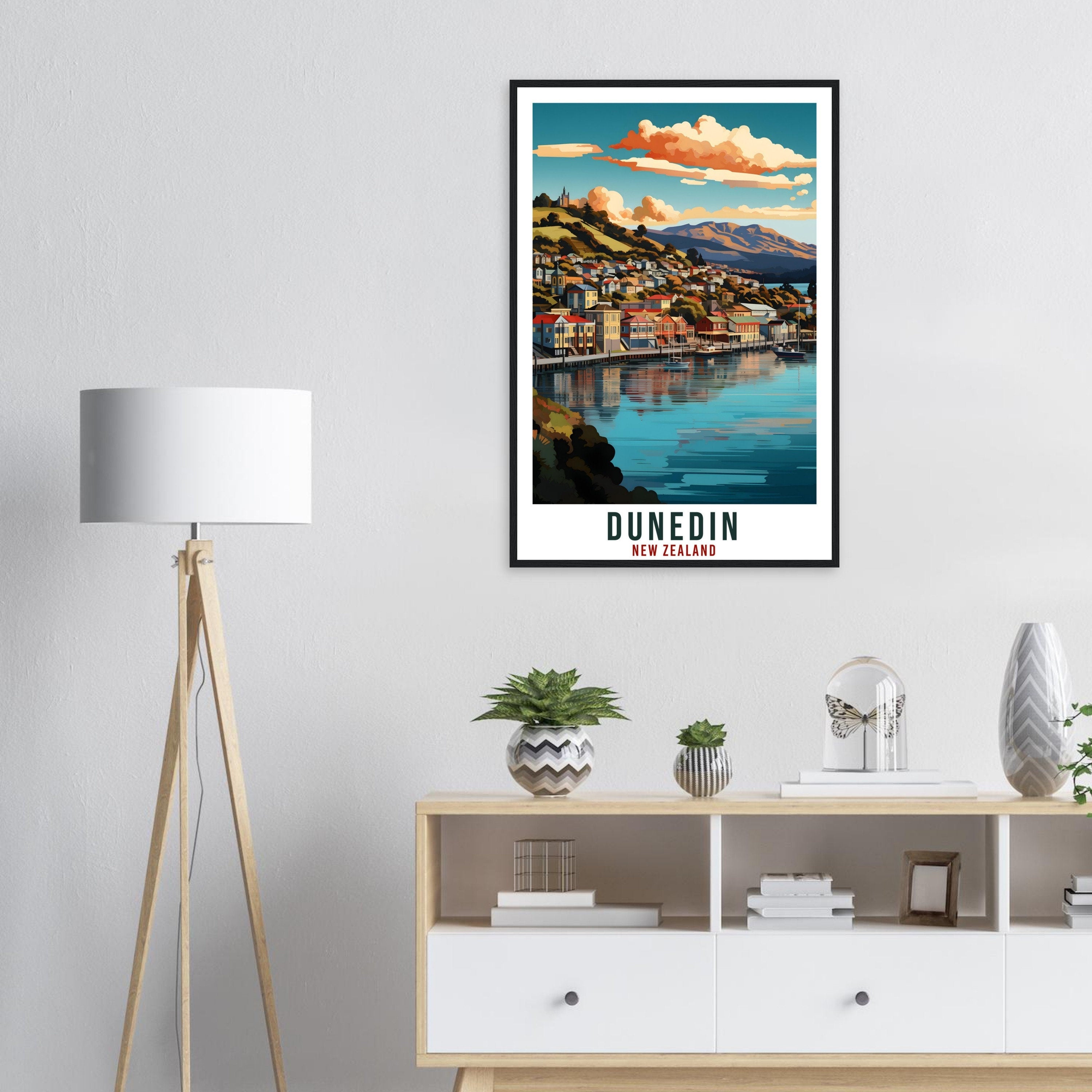 Dunedin Travel Print Wall Art Dunedin New Zealand City Landscape Artwork Dunedin Art Gifts Dunedin Travel Poster New Zealand Art Lovers Gift