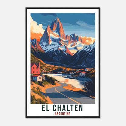 El Chalten Travel Print Wall Art Chalten Argentina Chalten City Landscape Artwork El Chalten Travel Poster Argentinian Art Lover Travel Gift