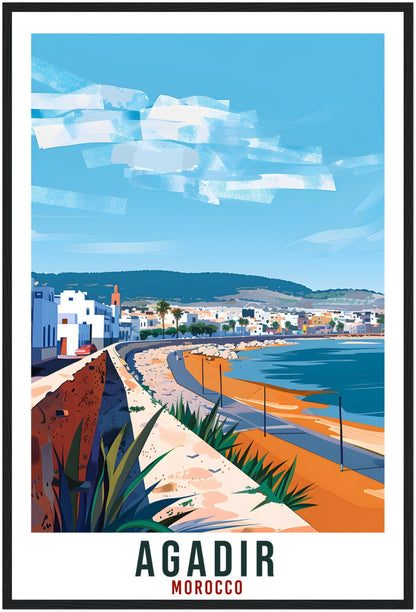 Agadir Morocco Travel Print Wall Art Wall Hanging Home Décor Agadir Gift Art Lovers Morocco Artwork Gift Print African Landmark Poster