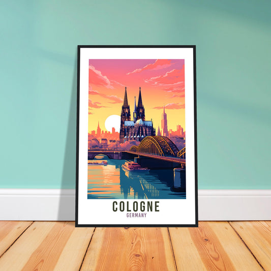Cologne Travel Print Germany Cologne Travel Poster Cologne Home Decor Cityscape Art Gift Cologne Germany Wall Art Sunset Gift For Art Lovers