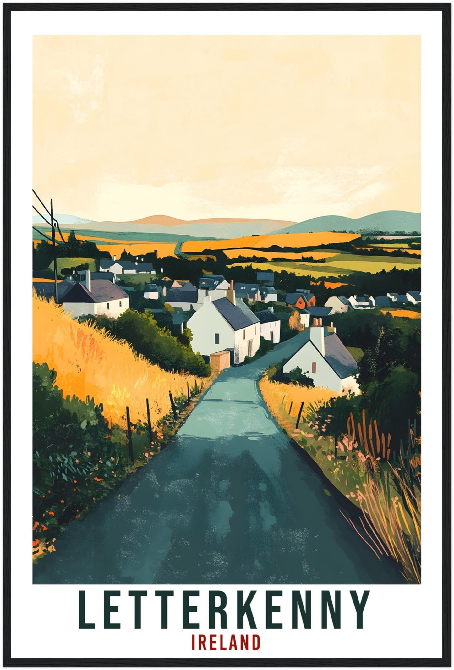 Letterkenny Travel Print Ireland Home Decor Donegal Wall Art Gift Wall Hanging Letterkenny Irish Artwork Travel Poster Ireland Travel Art