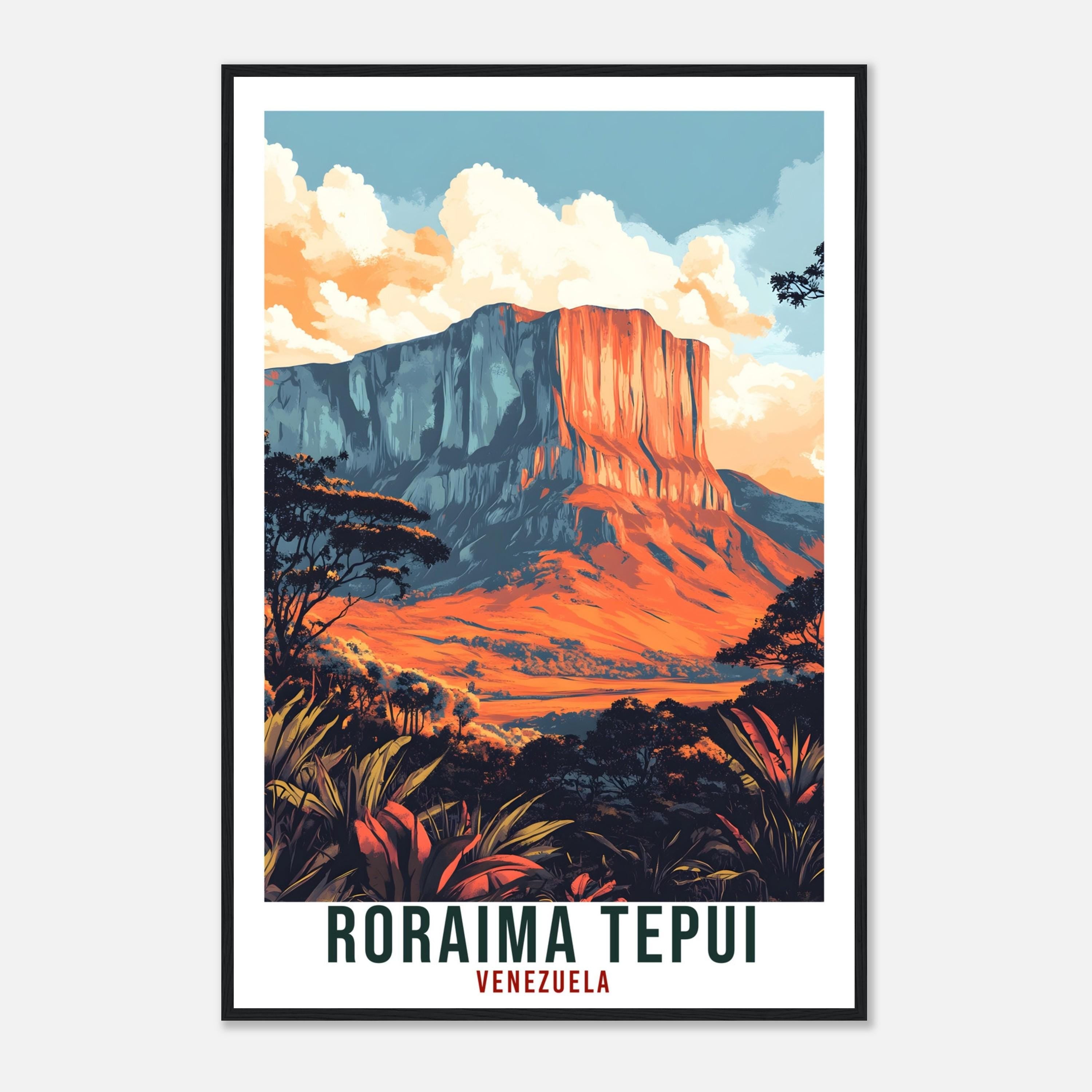 Roraima Tepui Travel Print Venezuela Decor Wall Art Gift Wall Hanging Art Lover Roraima Tepui Venezuelan Artwork Travel Poster Travel Art