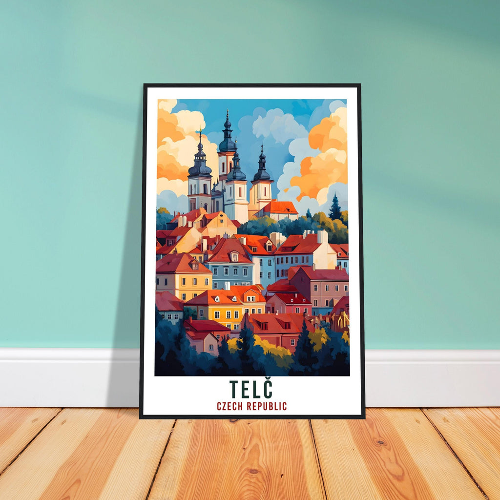 Telč Travel Print Czechia Home Decor Telč Wall Art Gift Wall Hanging Art Lover Telč Czech Republic Artwork Travel Poster Travel Artwork
