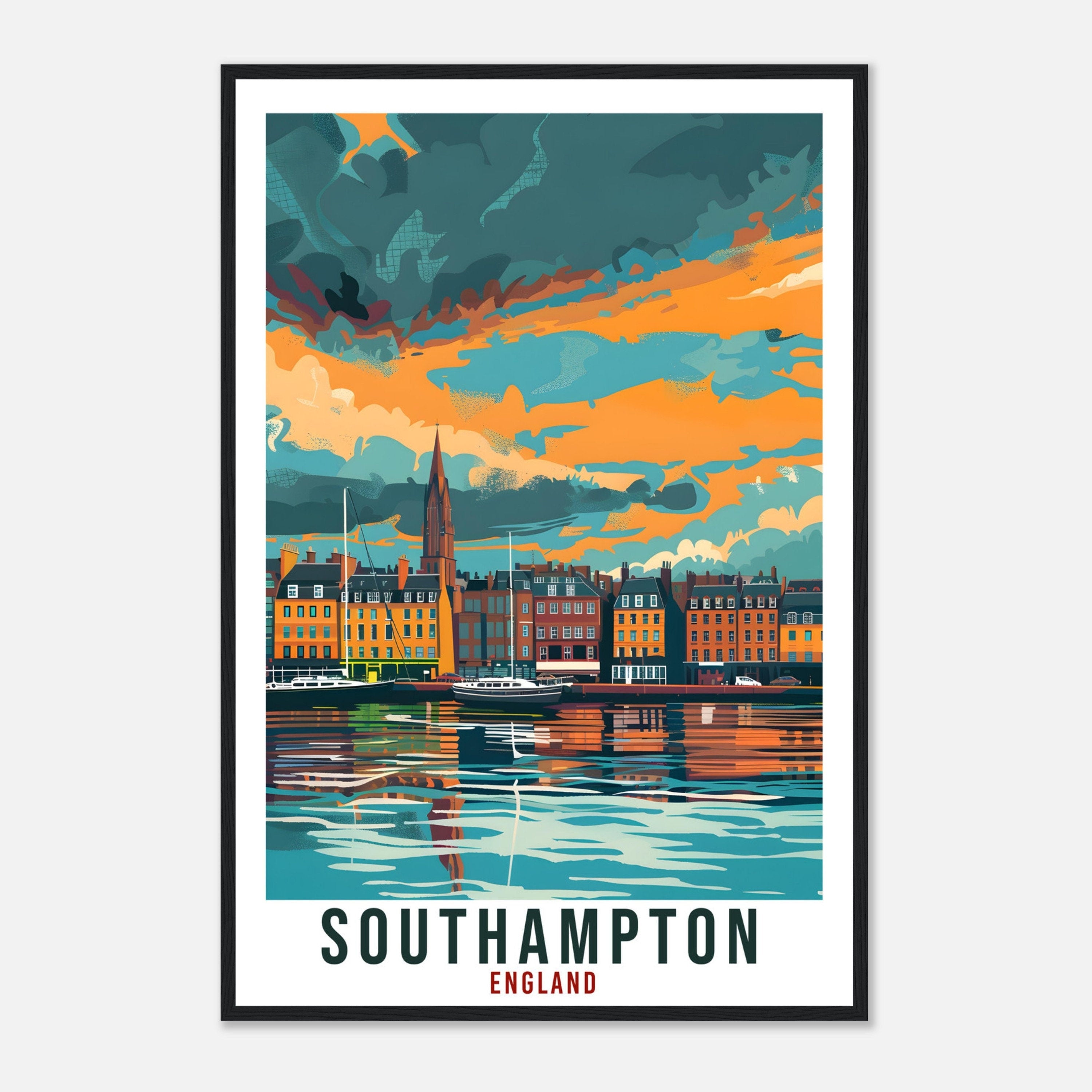 Southampton England Travel Print Wall Art Wall Hanging Home Living Décor Southampton Gift Art Lovers Gift UK Artwork Gift Travel Poster