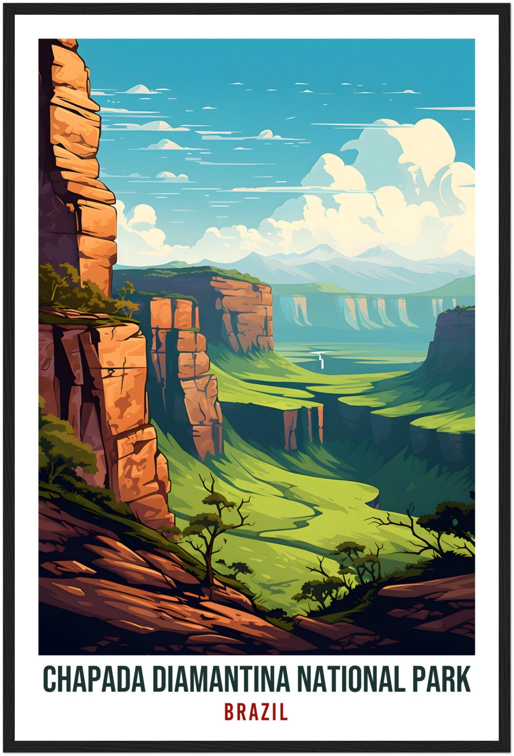 Chapada Diamantina Travel Print Wall Art Chalten Brazil Wall Hanging Artwork Art Gifts Travel Poster Brazil National Park Art Lover Gift