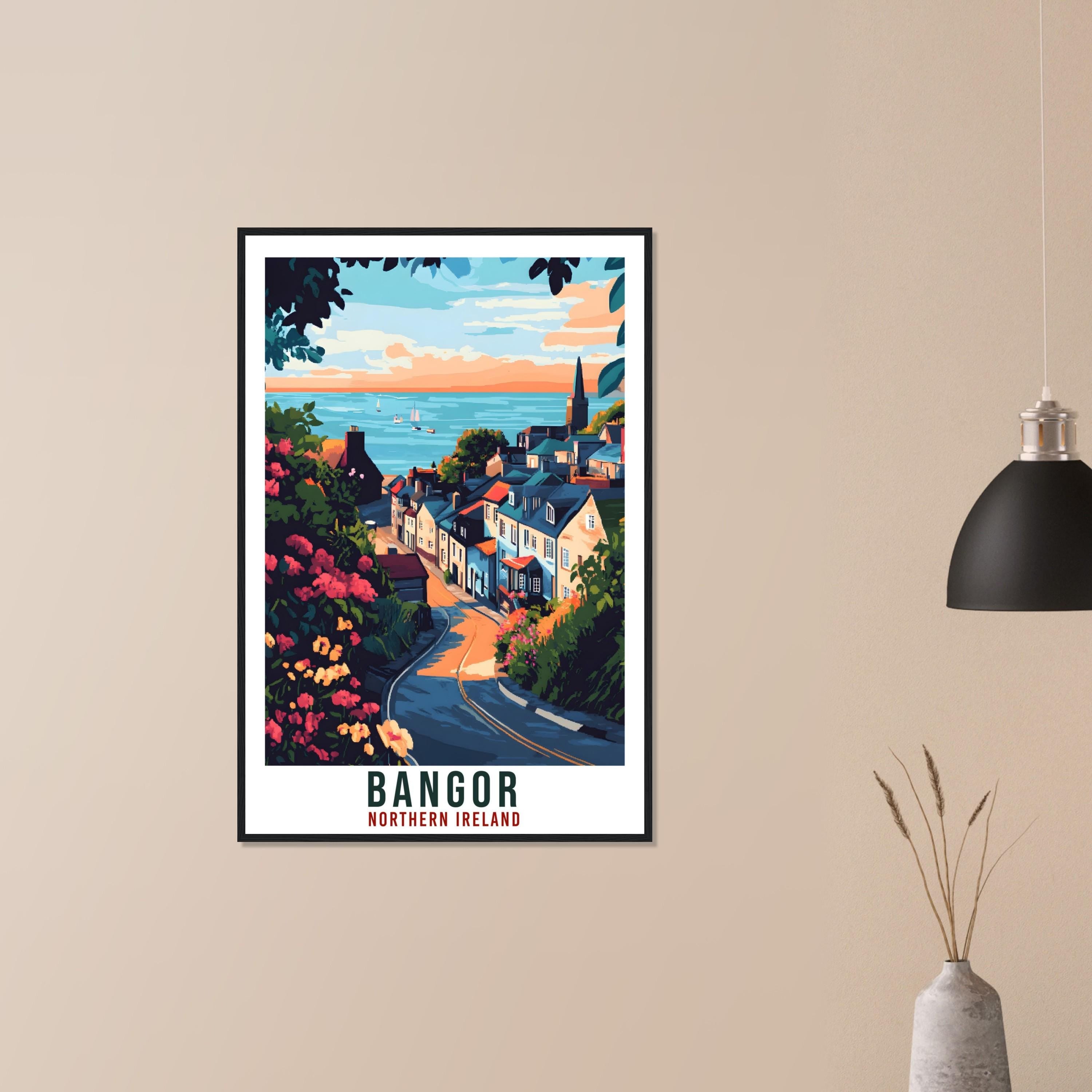 Bangor Travel Print Northern Ireland Home Decor Bangor Wall Art Wall Hanging Art Lover Irish Artwork Travel Poster Bangor NI Travel Art