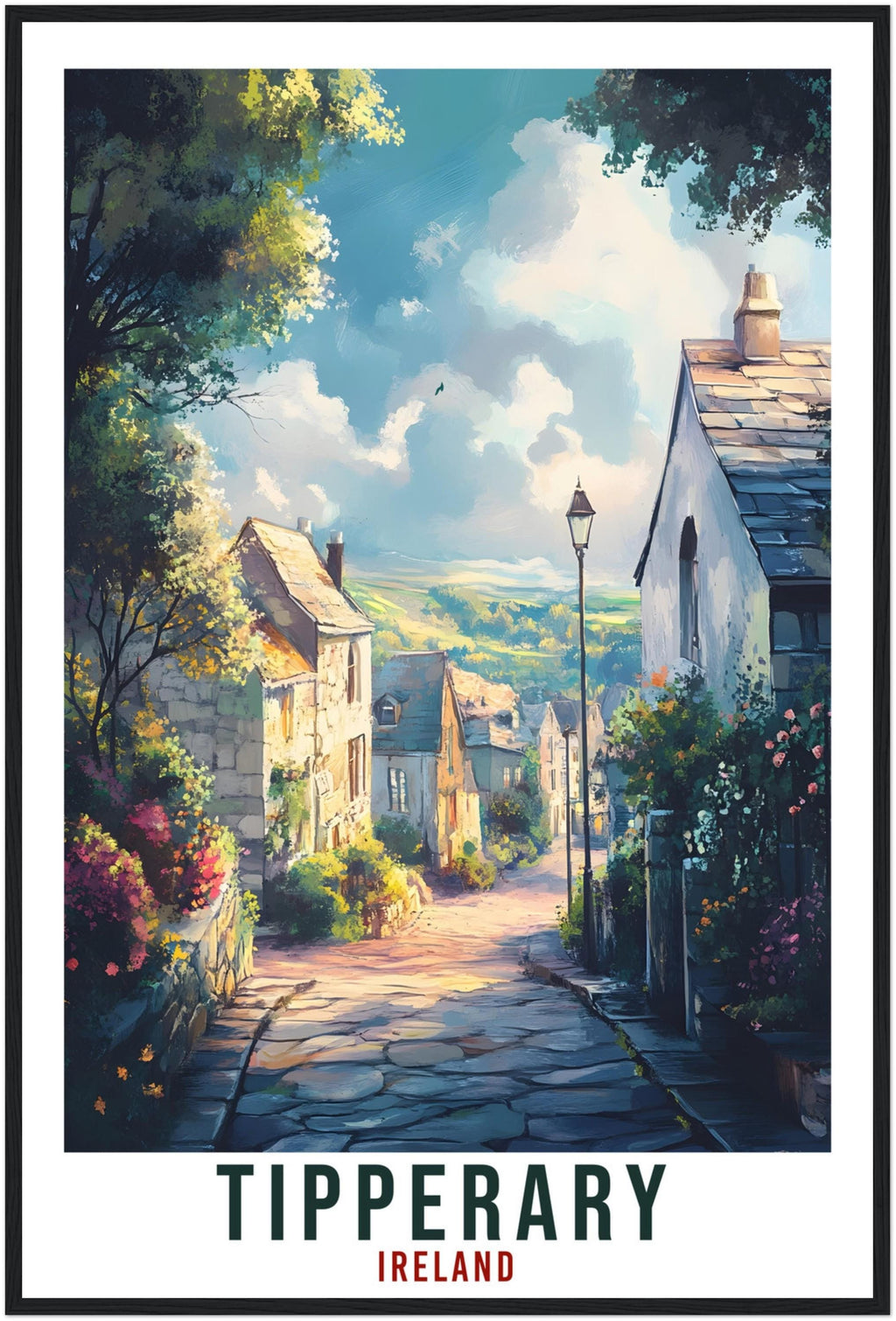 Tipperary Travel Print Ireland Home Decor Tipperary Wall Art Wall Hanging Art Lover Irish Artwork Travel Poster Tipperary Ireland Travel Art