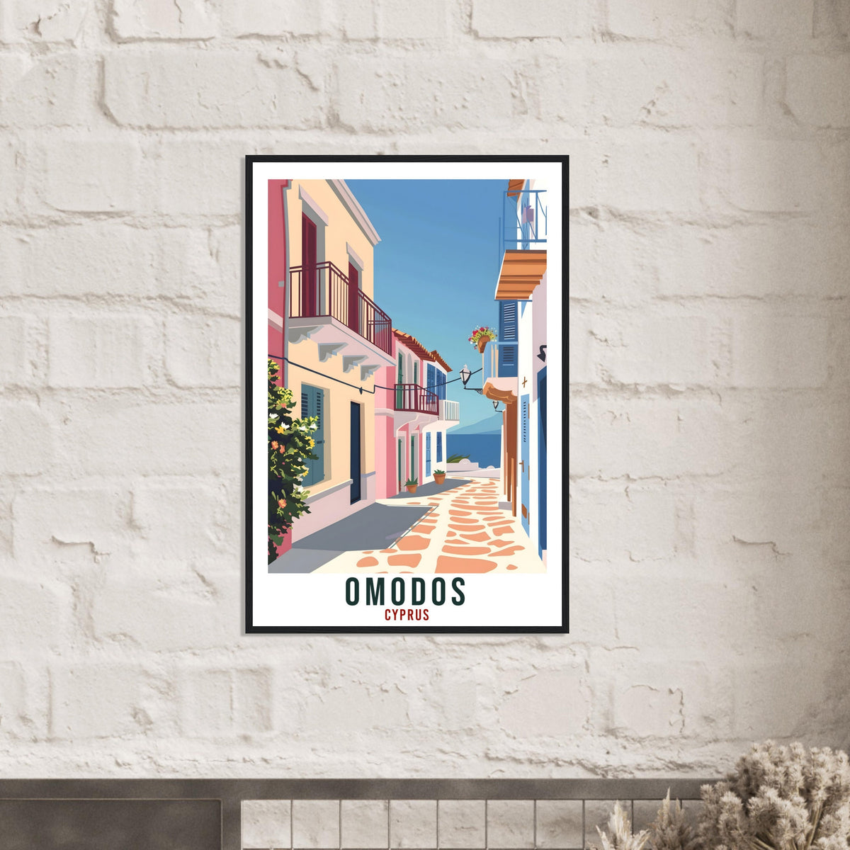 Omodos Cyprus Travel Print Cyprus Wall Art Wall Hanging Home Décor Omodos Gift Cyprus Landmark Artwork Gift Cyprus Holiday Travel Poster