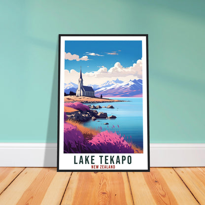 Lake Tekapo Travel Print Wall Art Lake Tekapo New Zealand City Landscape Artwork Tekapo Art Gifts Tekapo Travel Poster New Zealand Art Lover