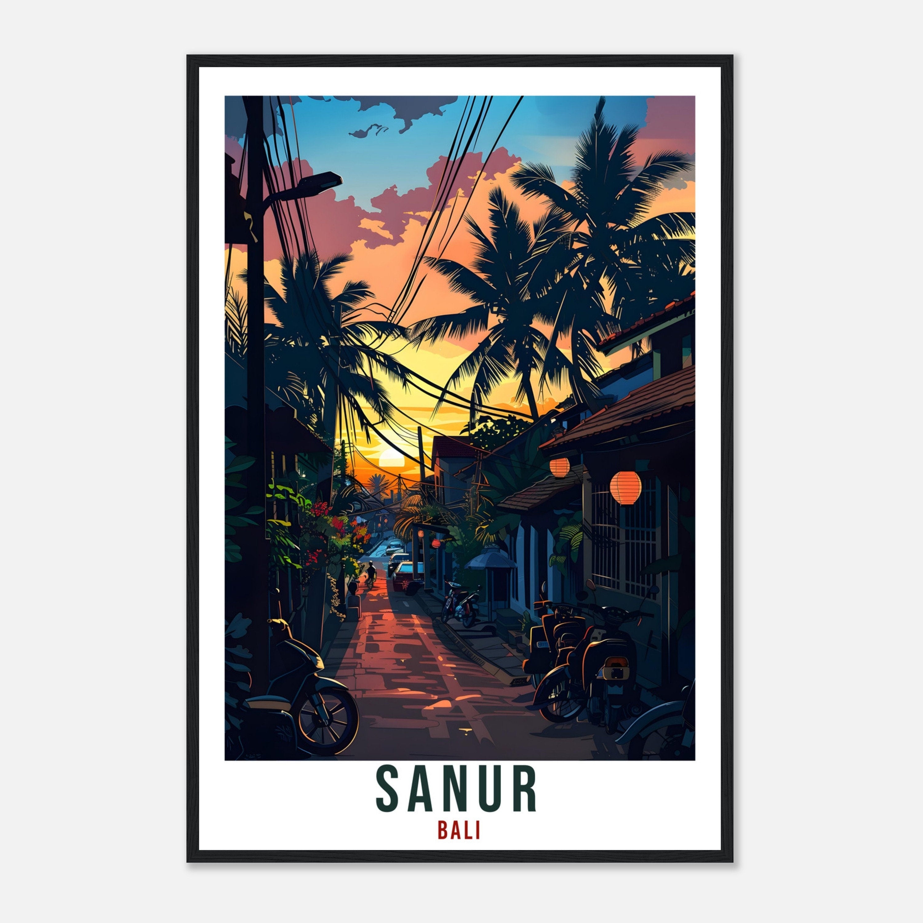 Sanur Bali Travel Print Bali Wall Art Wall Hanging Home Décor Sanur Gift Landmark Artwork Travel Art Lovers Indonesia Sanur Travel Poster