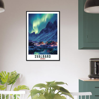 Svalbard Travel Print Winter Northern Lights Wall Art Wall Hanging Travel Art Gift Svalbard Travel Poster Norway Landscape Artwork Art Lover