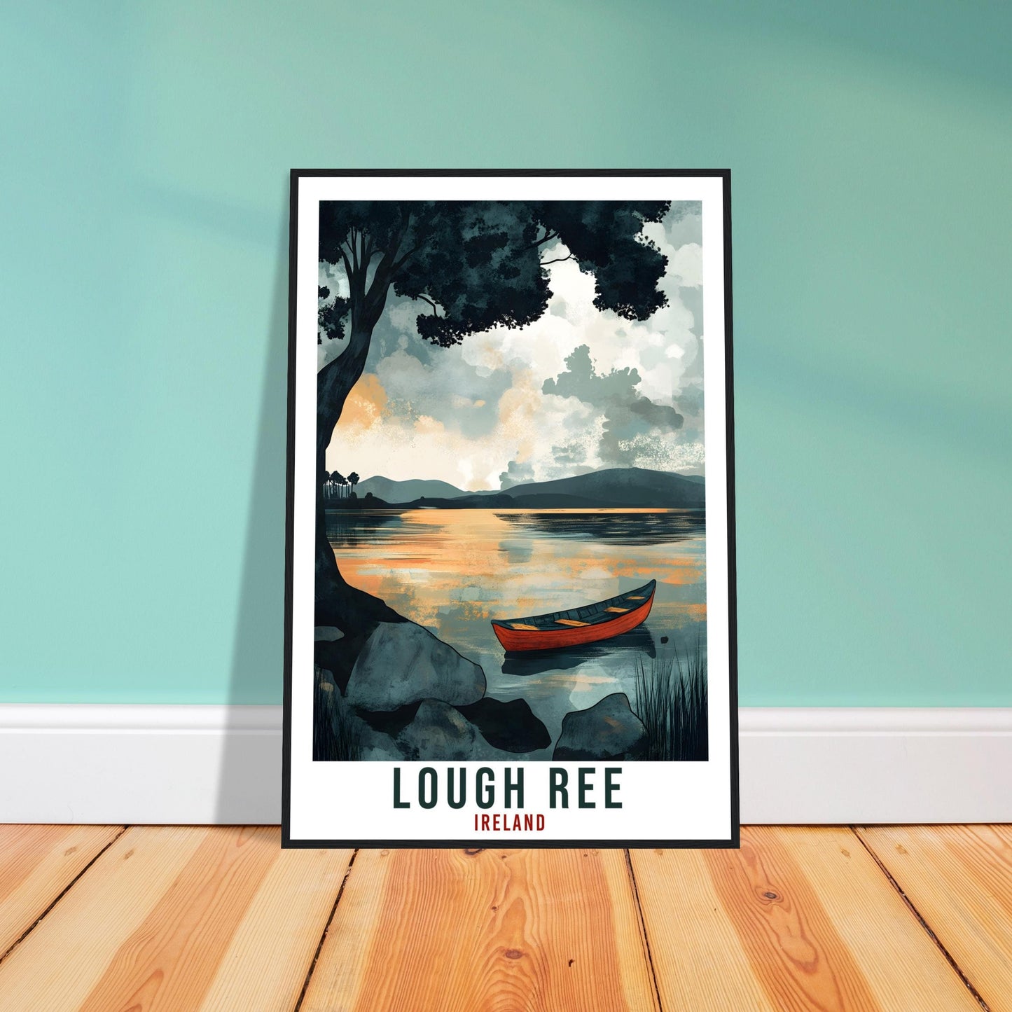 Lough Ree Travel Print Ireland Home Decor Lough Ree Wall Art Gift Wall Hanging Art Lover Lough Ree Irish Artwork Travel Poster Ireland Art