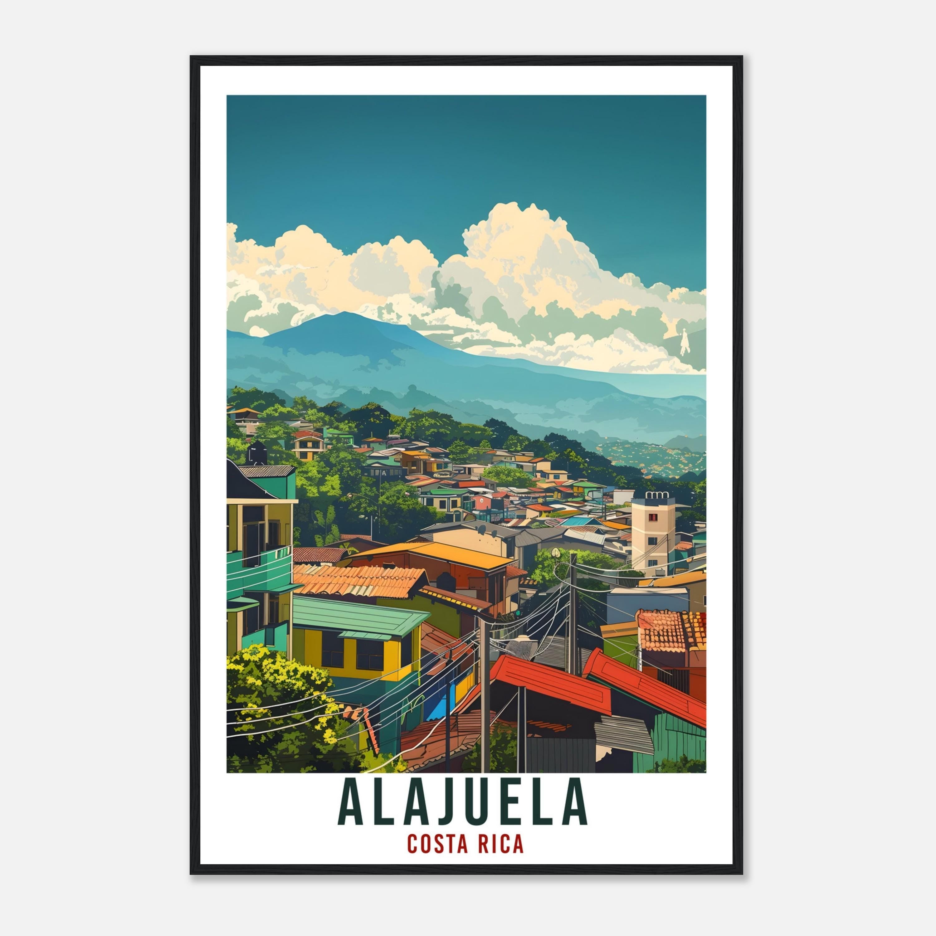 Alajuela Costa Rica Travel Print Wall Art Wall Hanging Home Décor Alajuela Gift Landmark Artwork Travel Art Costa Rica City Travel Poster