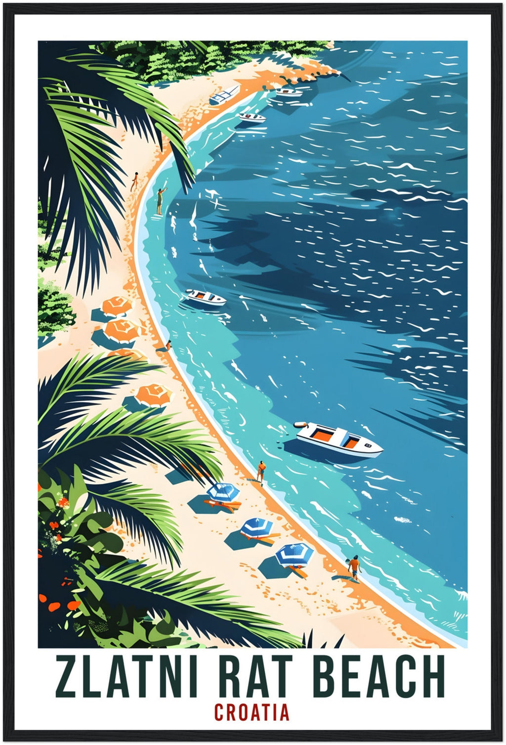 Zlatni Rat Beach Travel Print Croatia Wall Art Wall Hanging Décor Zlatni Rat Gift Croatia Landmark Artwork Croatia Holiday Travel Poster