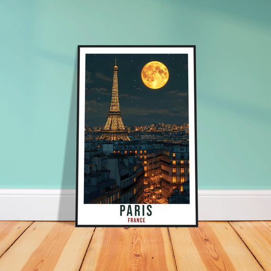 Paris Travel Print Eiffel Tower At Night Home Decor Paris Wall Art Gift Wall Hanging Art Lover Paris France Artwork Travel Poster Travel Art