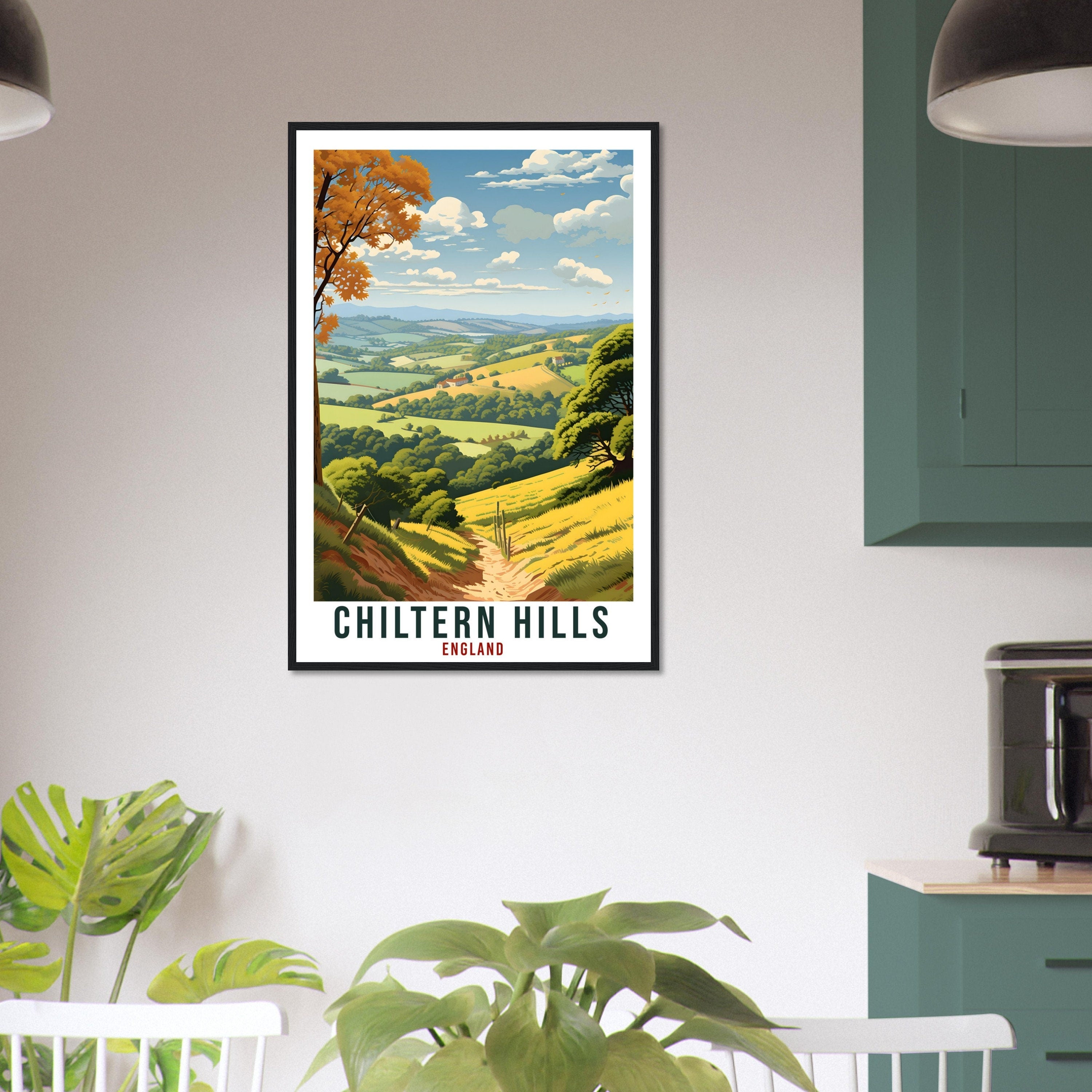 Chiltern Hills Travel Print English Wall Art Home Decor Wall Hanging Travel Art Gift Chiltern Hills Travel Poster England Landscape Artwork