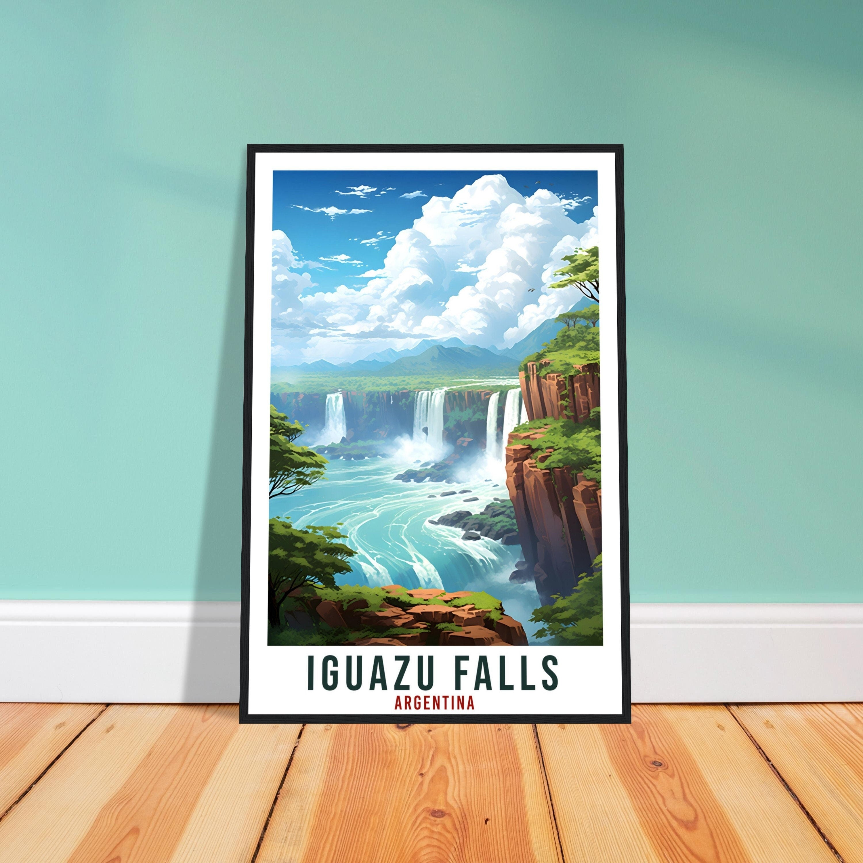 Iguazu Falls Travel Print Wall Art Iguazu Argentina City Landscape Artwork Iguazu Falls Art Gift Iguazu Falls Travel Poster Argentinian Art