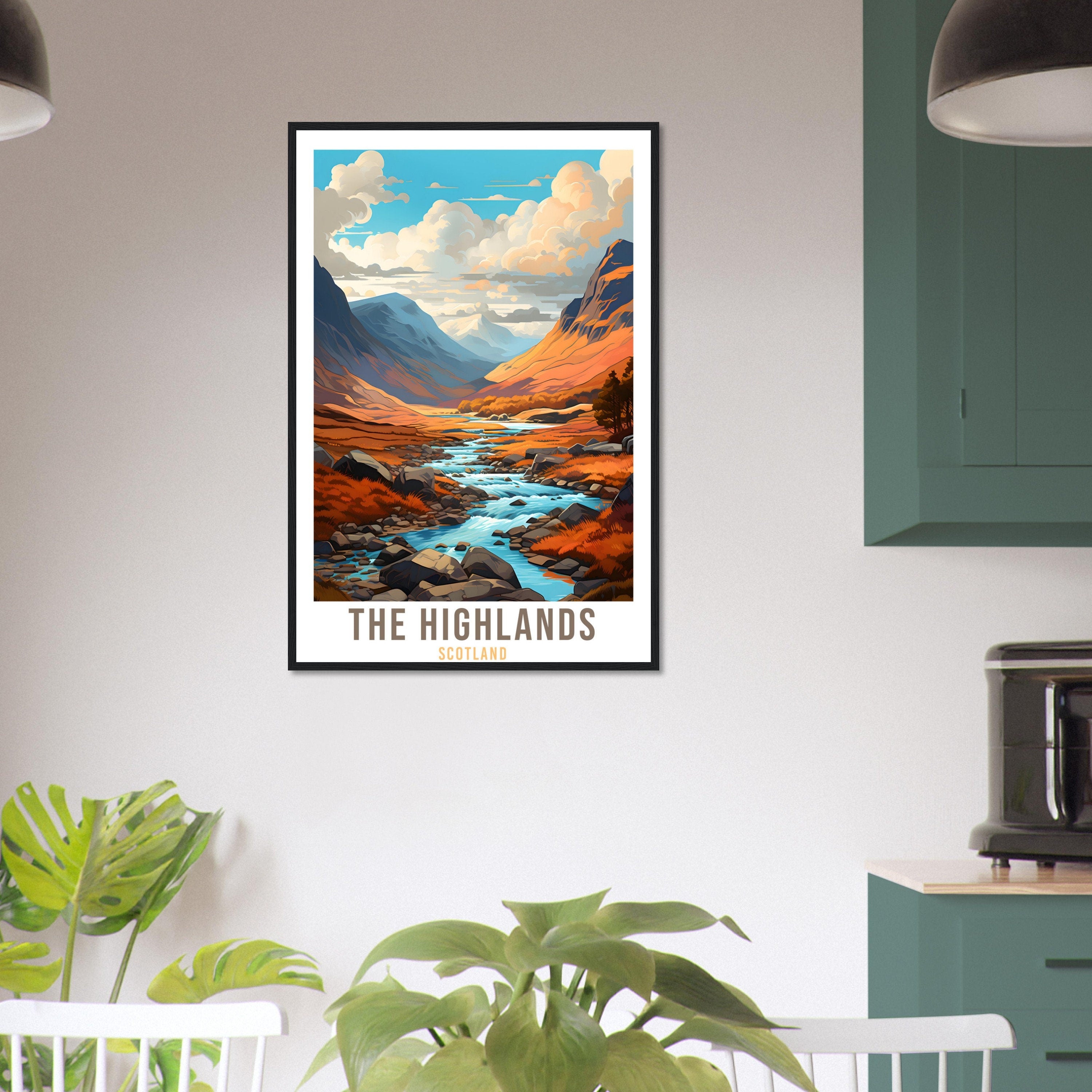 Scottish Highlands Travel Print The Highlands Home Decor Mountain Landscape Scotland Nature Wall Hanging Scottish Artwork Gift Travel Poster