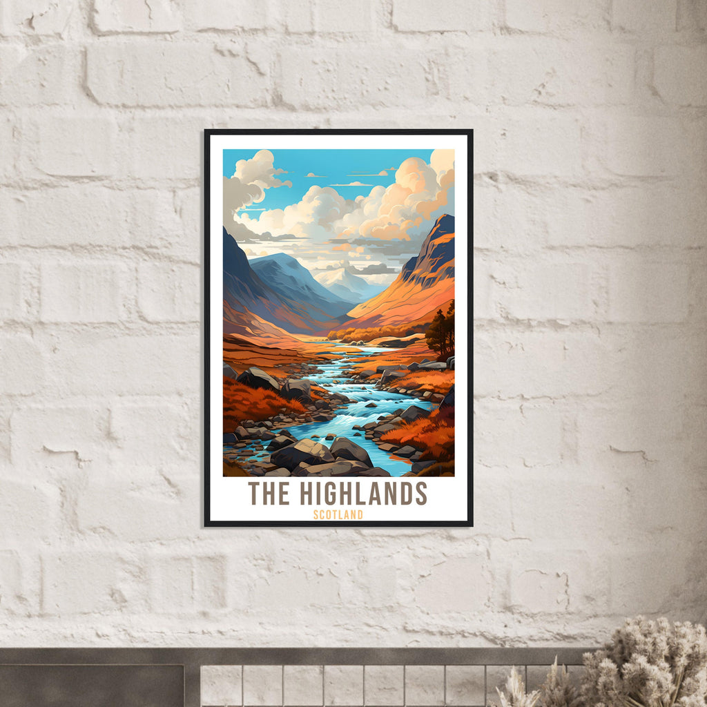 Scottish Highlands Travel Print The Highlands Home Decor Mountain Landscape Scotland Nature Wall Hanging Scottish Artwork Gift Travel Poster