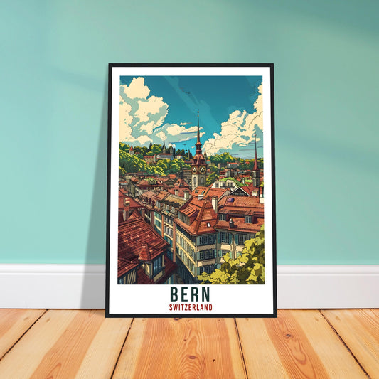 Bern Travel Poster Swiss Wall Art Bern Wall Hanging Home Living Décor Bern Gift Art Lovers Gift Switzerland Artwork Gift Swiss Travel Print