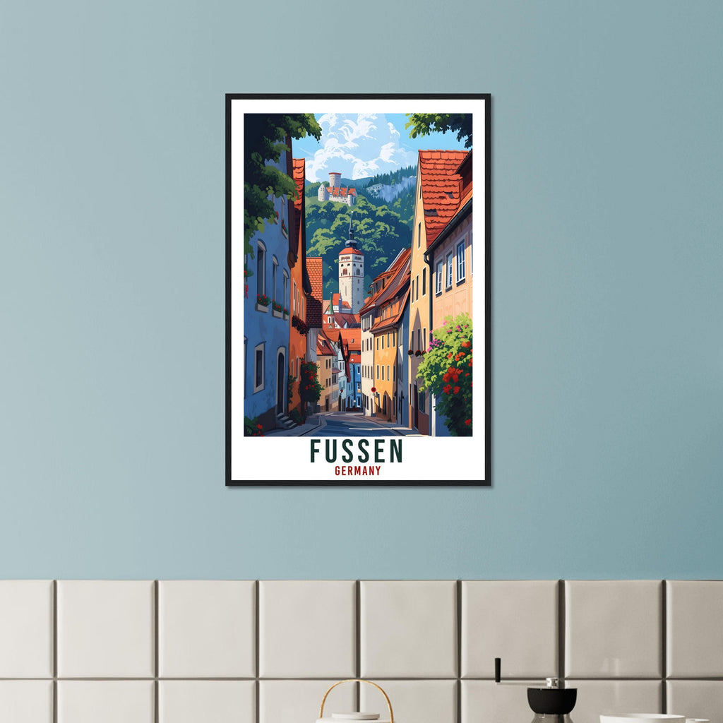 Fussen Print Travel Gift Germany Home Decor Fussen German City Wall Art Gift Wall Hanging Art Lover Germany Artwork Fussen Travel Poster