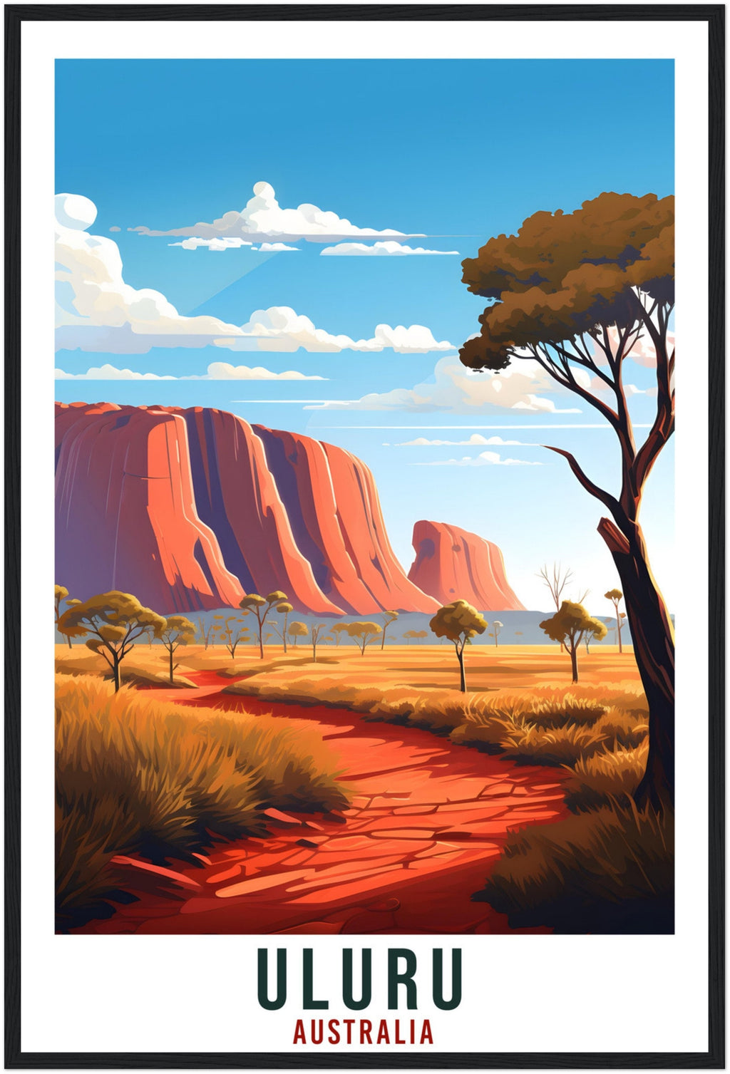 Uluru Travel Poster Wall Art Uluru Australia Home Décor Artwork Wall Hanging Uluru Art Gifts  Uluru Travel Print Australian Art Lovers Gift
