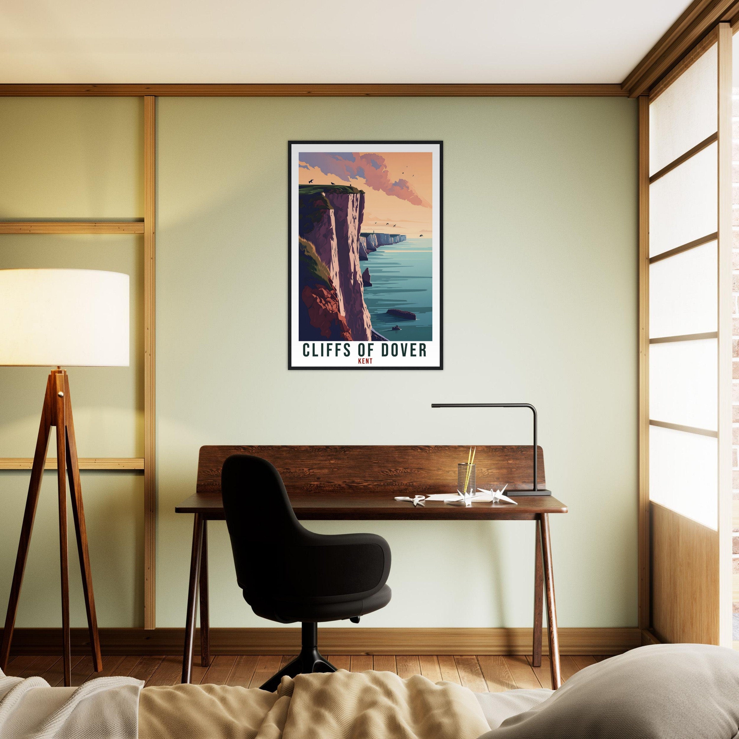 Cliffs Of Dover Travel Print English Wall Art Home Decor Wall Hanging Travel Art Gift Cliffs Of Dover Travel Poster Kent Landscape Artwork