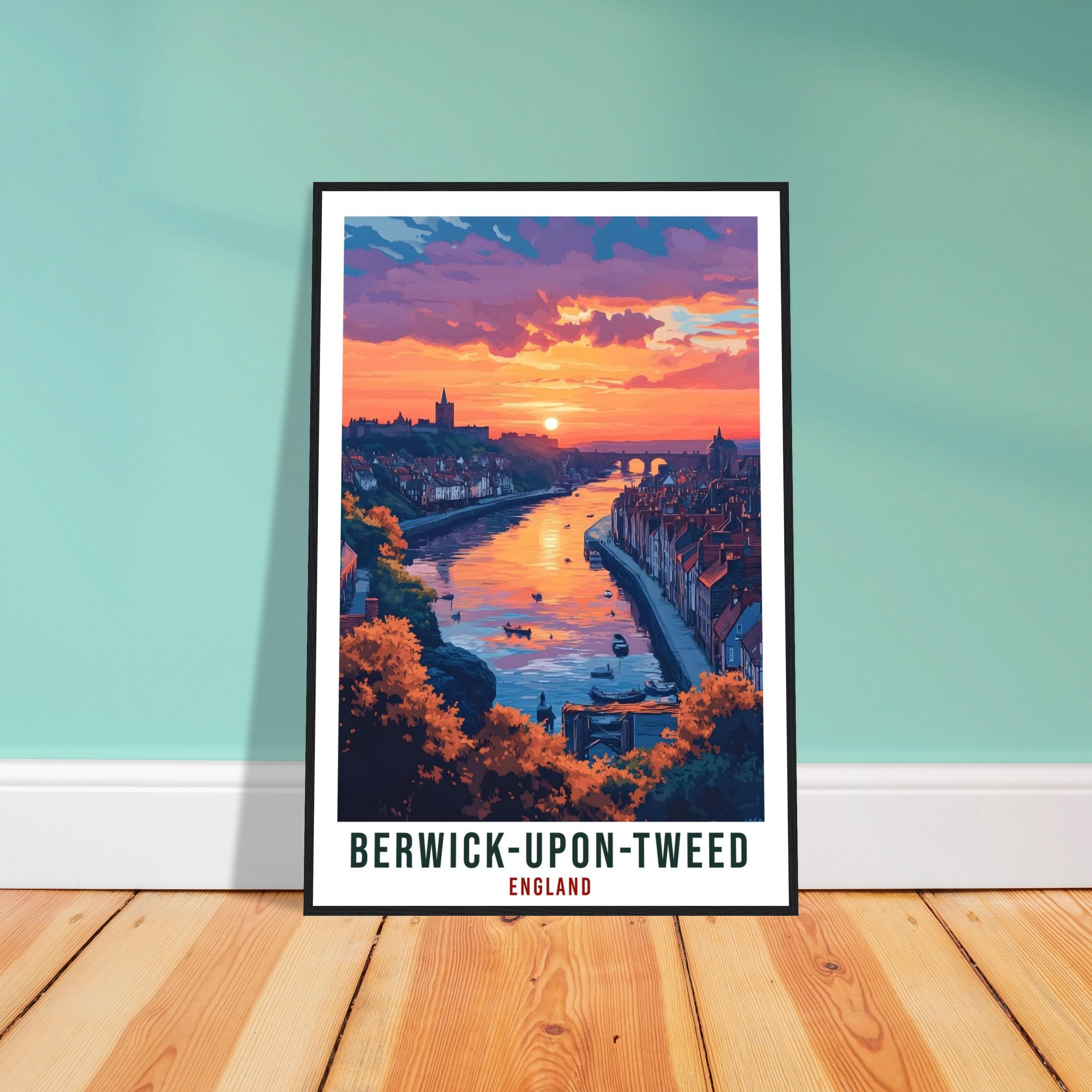 Berwick-Upon-Tweed Travel Print England Wall Art Gift Wall Hanging Art Lover Berwick-Upon-Tweed England Republic Artwork Travel Poster UK