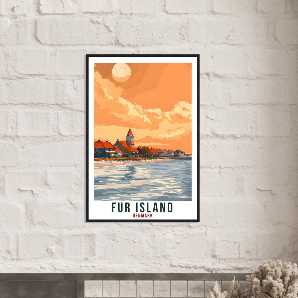 Fur Island Travel Print Denmark Wall Art Wall Hanging Home Living Décor Fur Island Gift Art Lovers Denmark Artwork Gift Danish Travel Poster