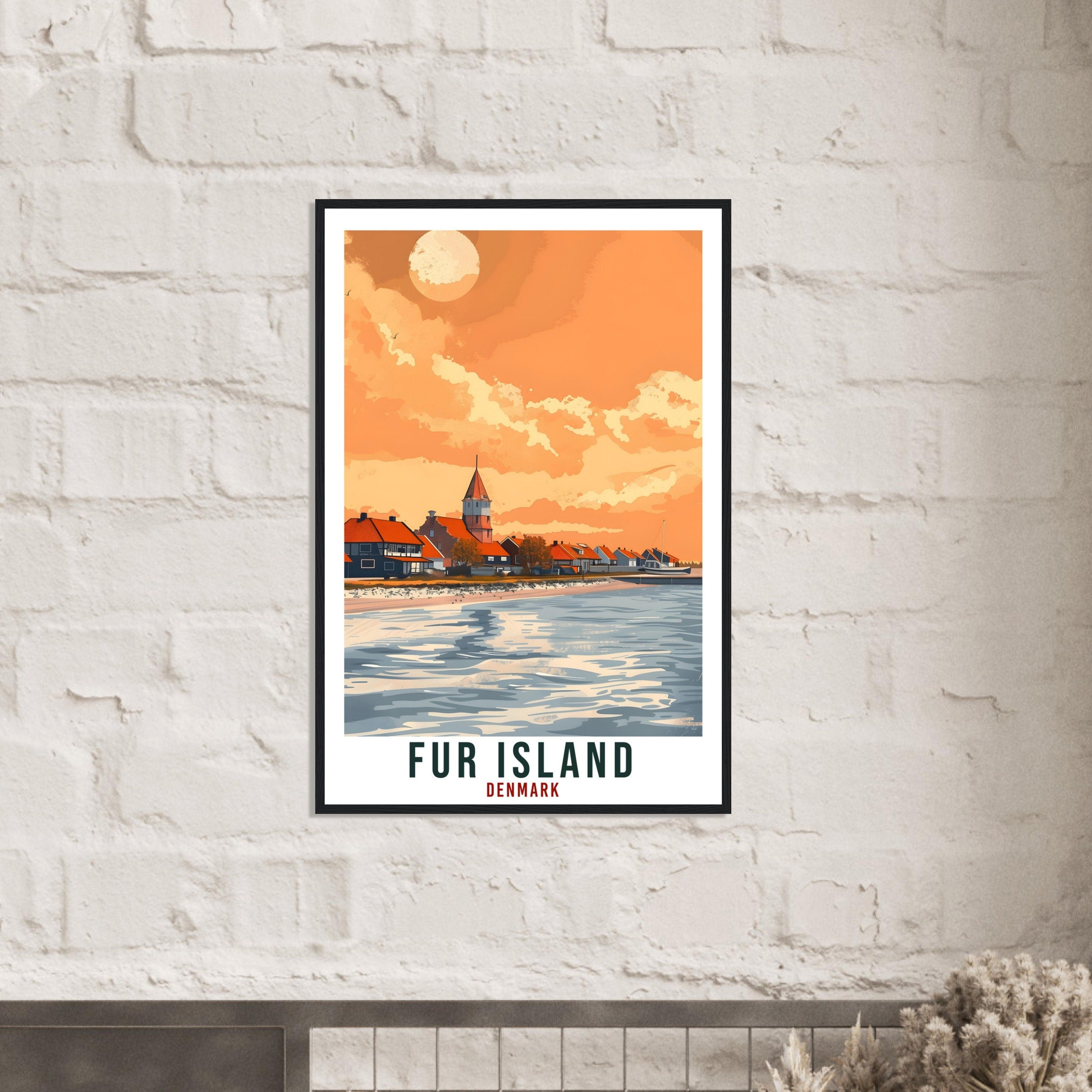 Fur Island Travel Print Denmark Wall Art Wall Hanging Home Living Décor Fur Island Gift Art Lovers Denmark Artwork Gift Danish Travel Poster