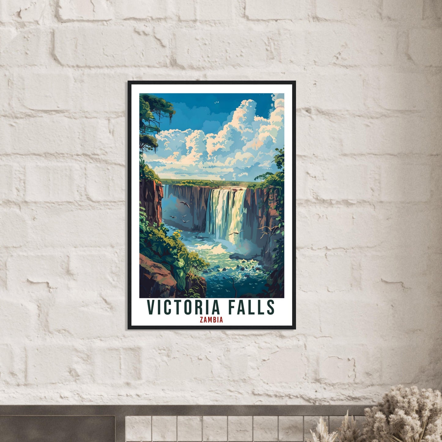 Victoria Falls Zambia Travel Print Wall Art Wall Hanging Home Décor Victoria Falls Gift Art Lovers Zambia Artwork Gift Print African Poster