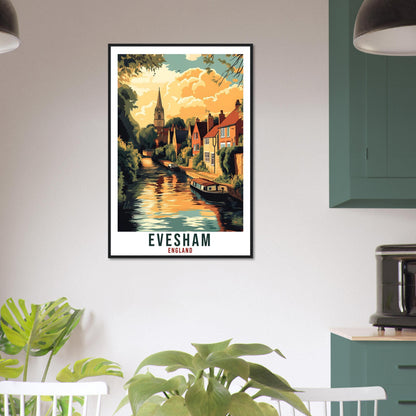 Evesham Travel Print England Home Decor Evesham Wall Art Gift Wall Hanging Art Lover Evesham English Artwork Travel Poster Travel Art Gift