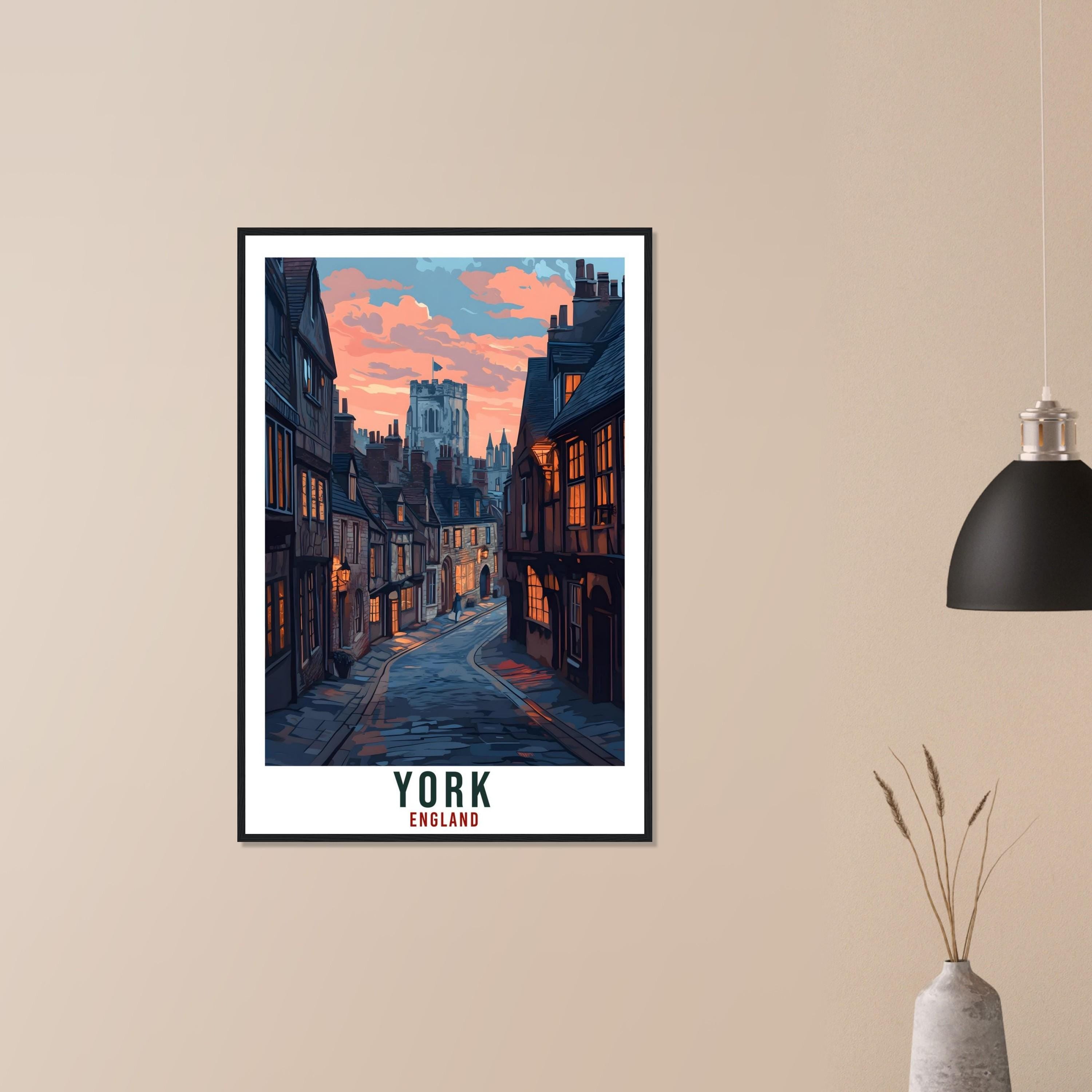 York Travel Print England Home Decor York Wall Art Gift Wall Hanging Art Lover York England Artwork Travel Poster York UK Travel Art