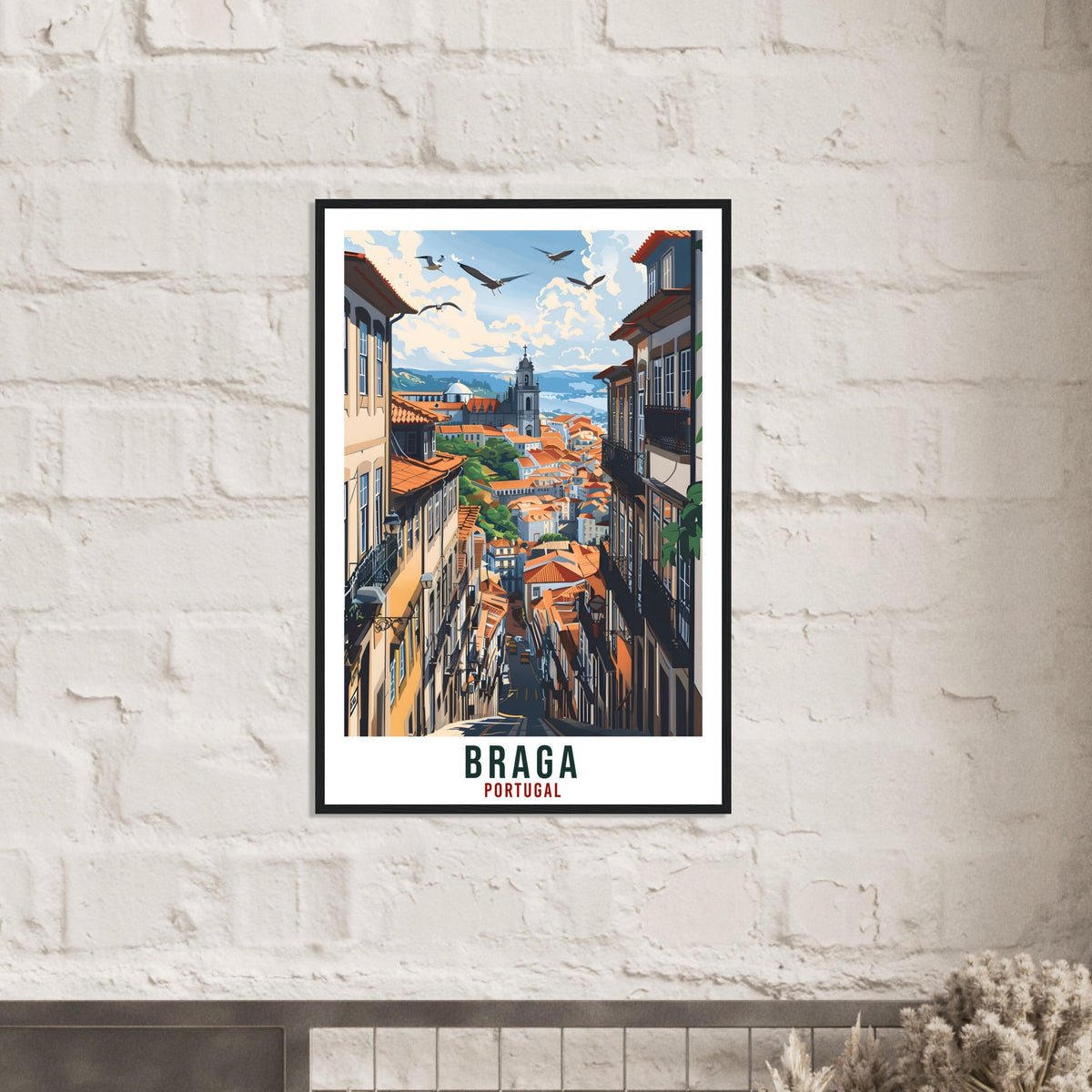 Braga Travel Print Portugal Wall Art Wall Hanging Home Décor Braga Gift Portugal Landmark Artwork Gift Portugal Braga Holiday Travel Poster