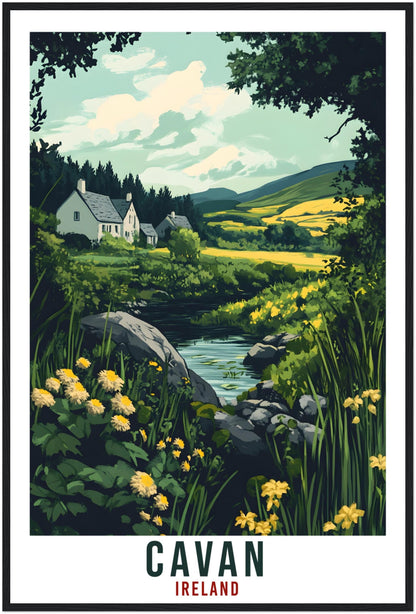 Cavan Travel Print Ireland Home Decor Cavan Wall Art Gift Wall Hanging Art Lover Cavan Irish Artwork Travel Poster Ireland Gift Travel Art