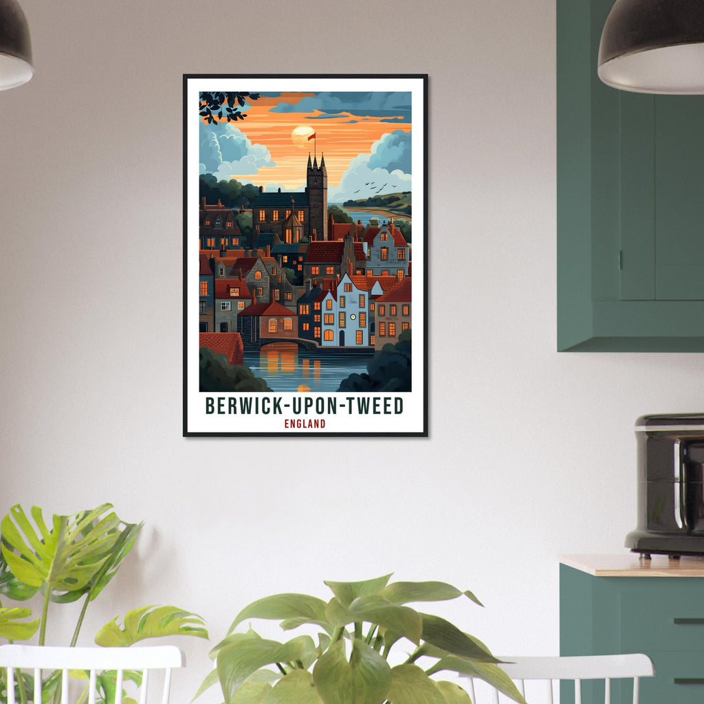 Berwick-Upon-Tweed Travel Print England Wall Art Gift Wall Hanging Art Lover Berwick-Upon-Tweed England Republic Artwork Travel Poster UK