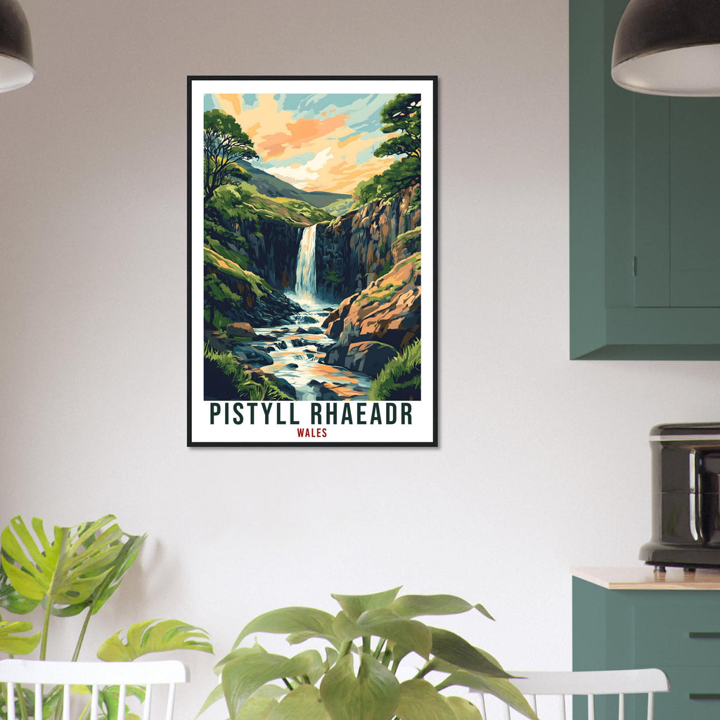 Pistyll Rhaeadr Travel Print Wales Home Decor Pistyll Rhaeadr Wall Art Wall Hanging Art Lover Wales Artwork Travel Poster Pistyll Rhaeadr