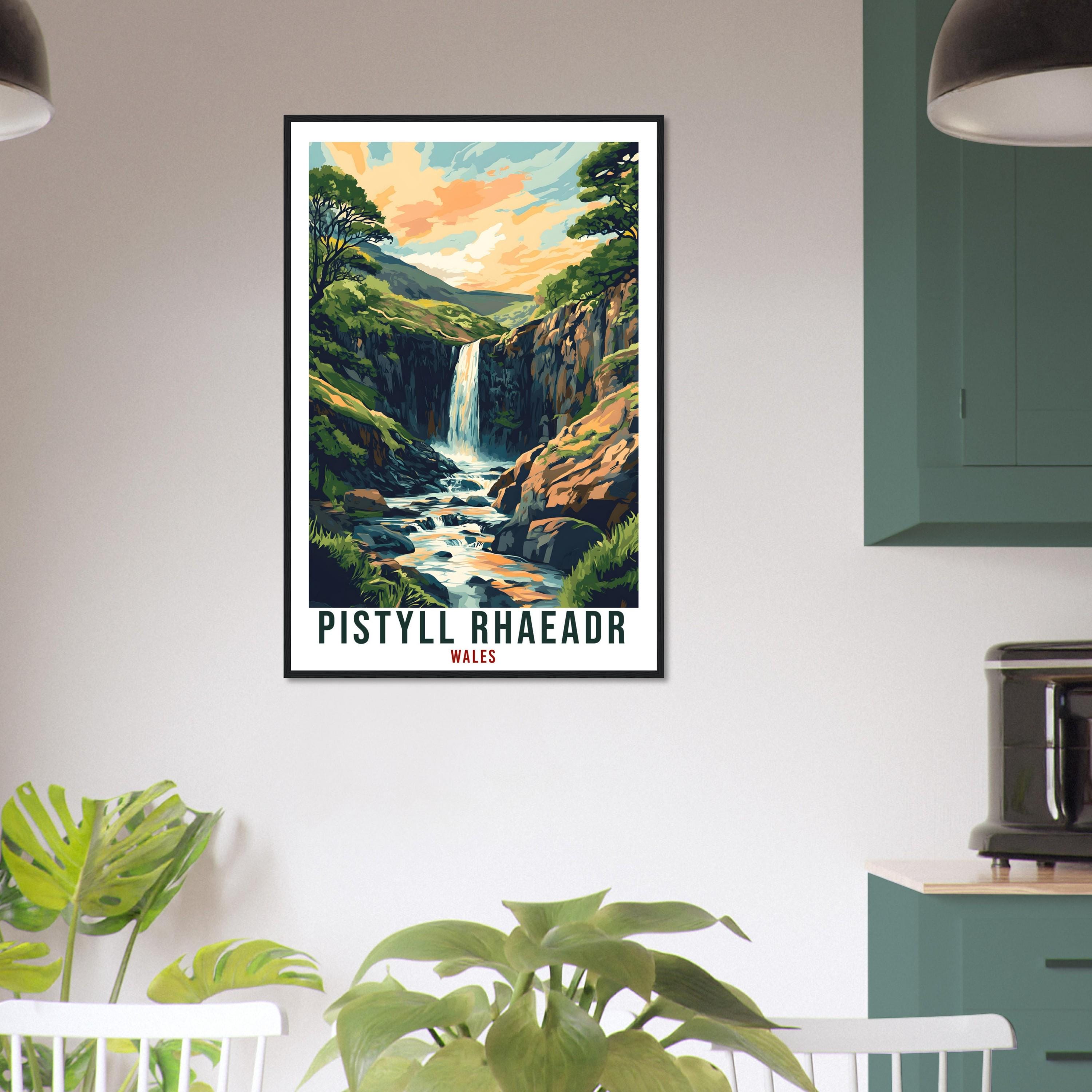 Pistyll Rhaeadr Travel Print Wales Home Decor Pistyll Rhaeadr Wall Art Wall Hanging Art Lover Wales Artwork Travel Poster Pistyll Rhaeadr