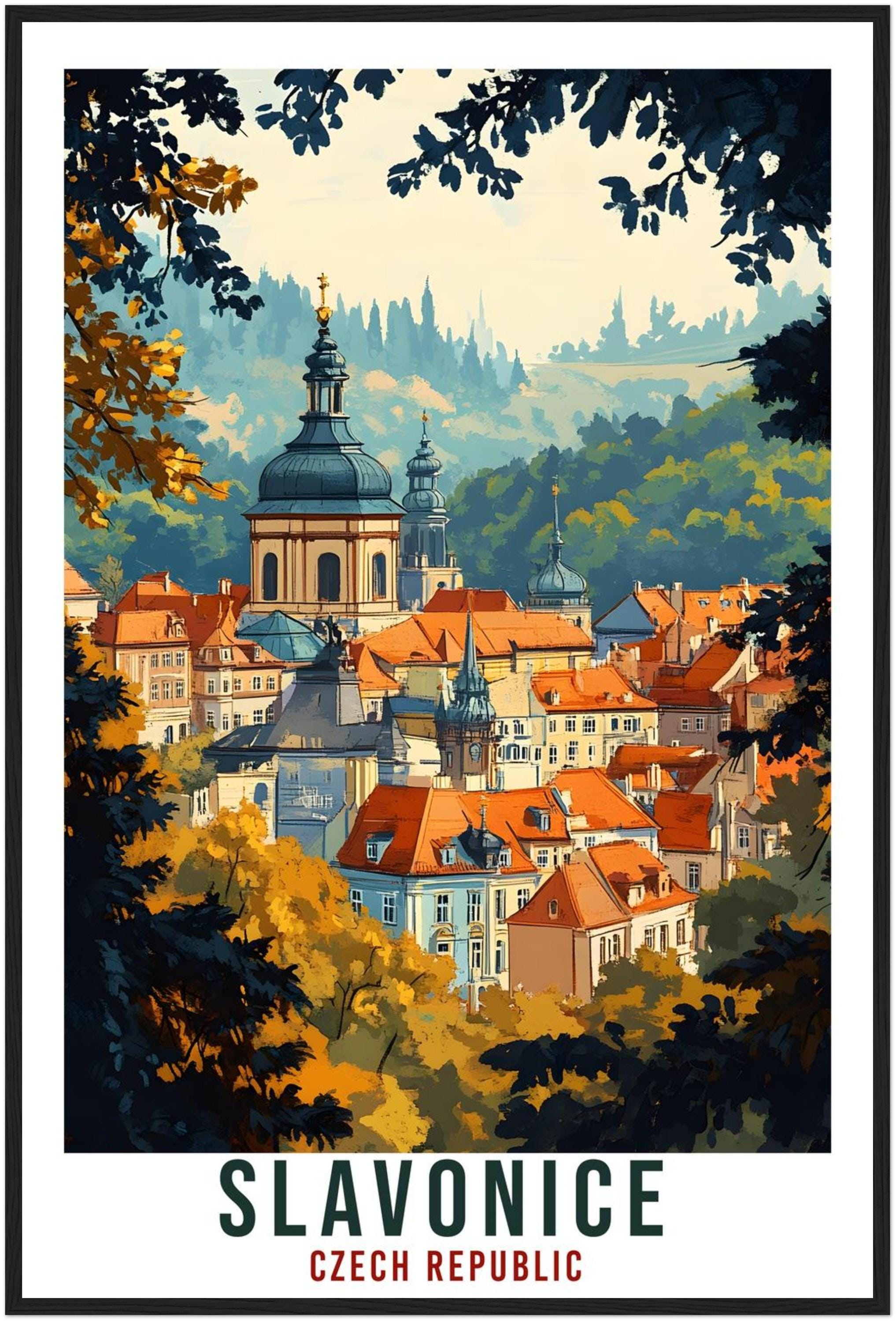 Slavonice Travel Print Czechia Home Decor Slavonice Wall Art Gift Wall Hanging Art Lover Slavonice Czech Republic Artwork Travel Poster Art
